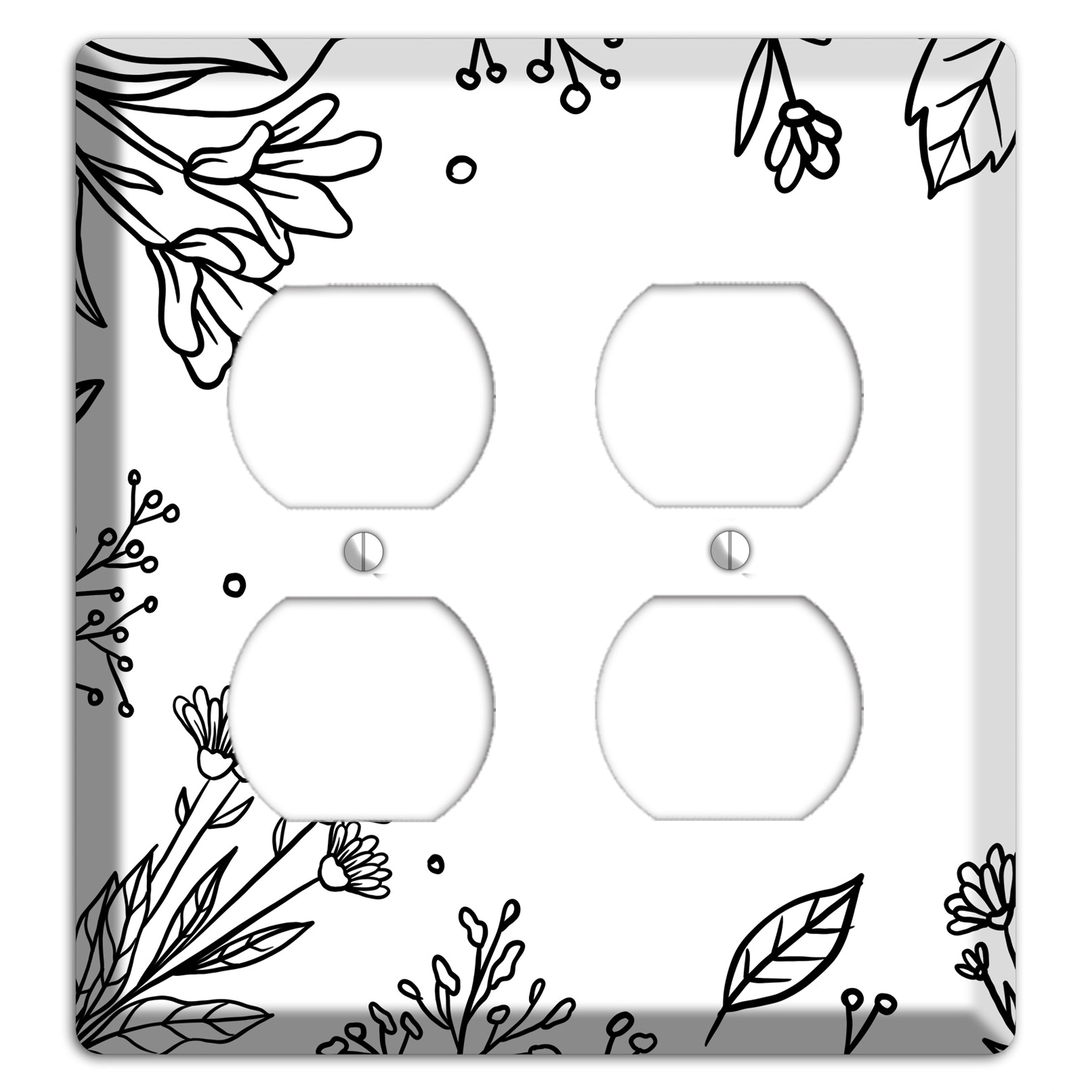Hand-Drawn Floral 30 2 Duplex Wallplate