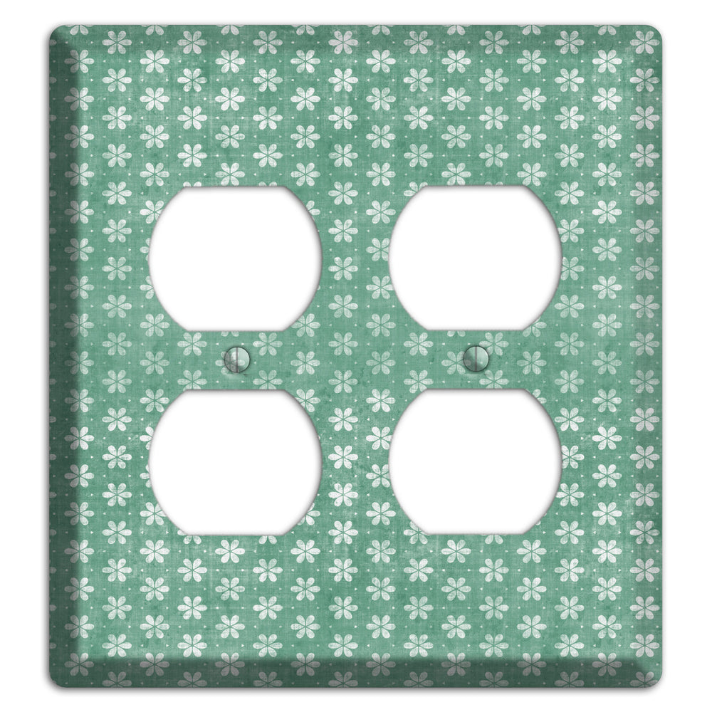 Mustard Grunge Floral Contour 2 Duplex Wallplate