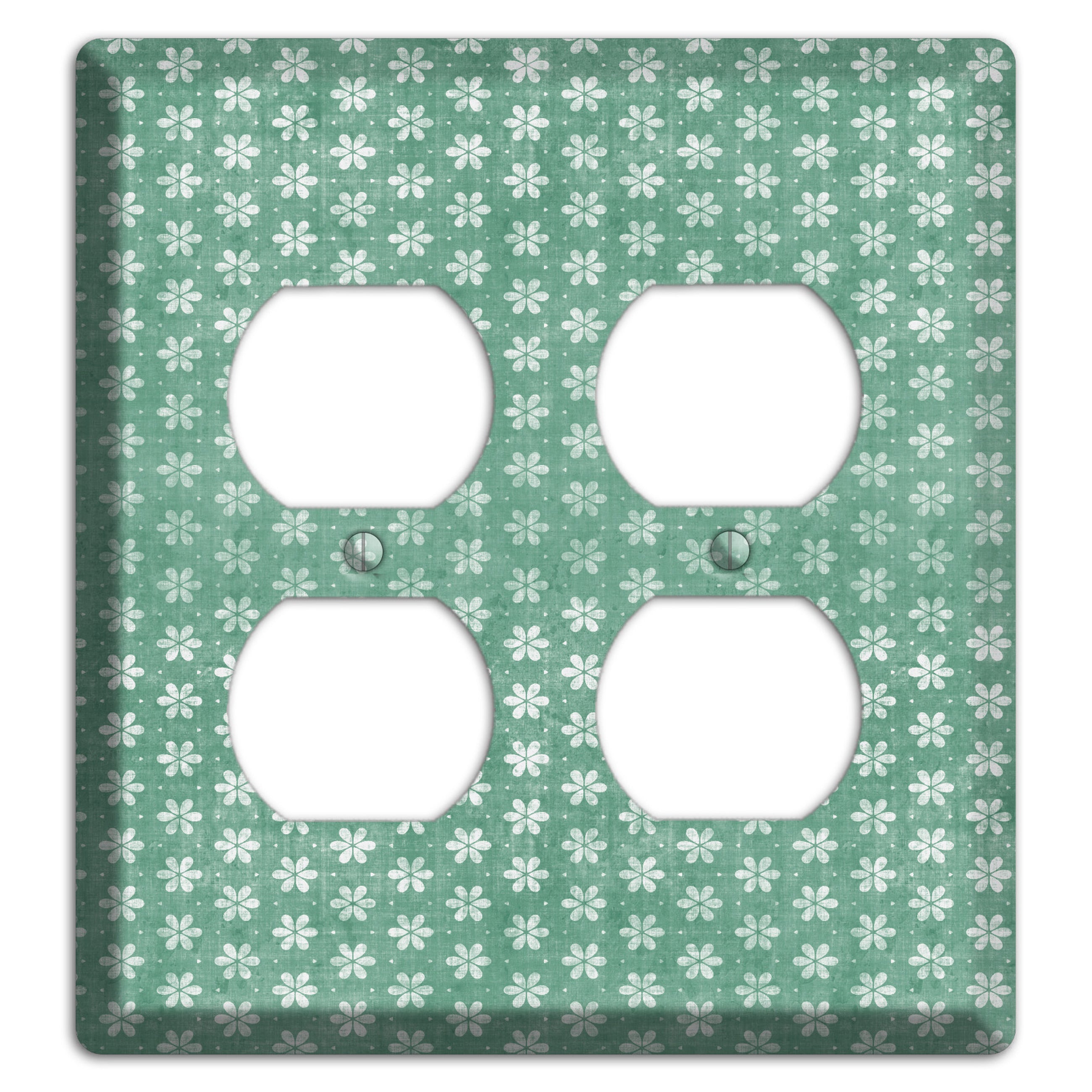 Mustard Grunge Floral Contour 2 Duplex Wallplate