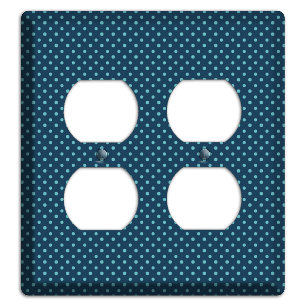 Multi Blue Tiny Polka Dots 2 Duplex Wallplate
