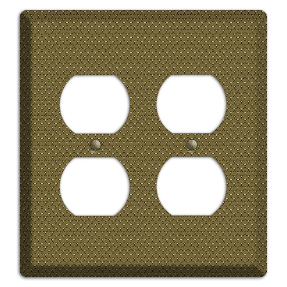 Brown Tiny Deco Scallop 2 Duplex Wallplate