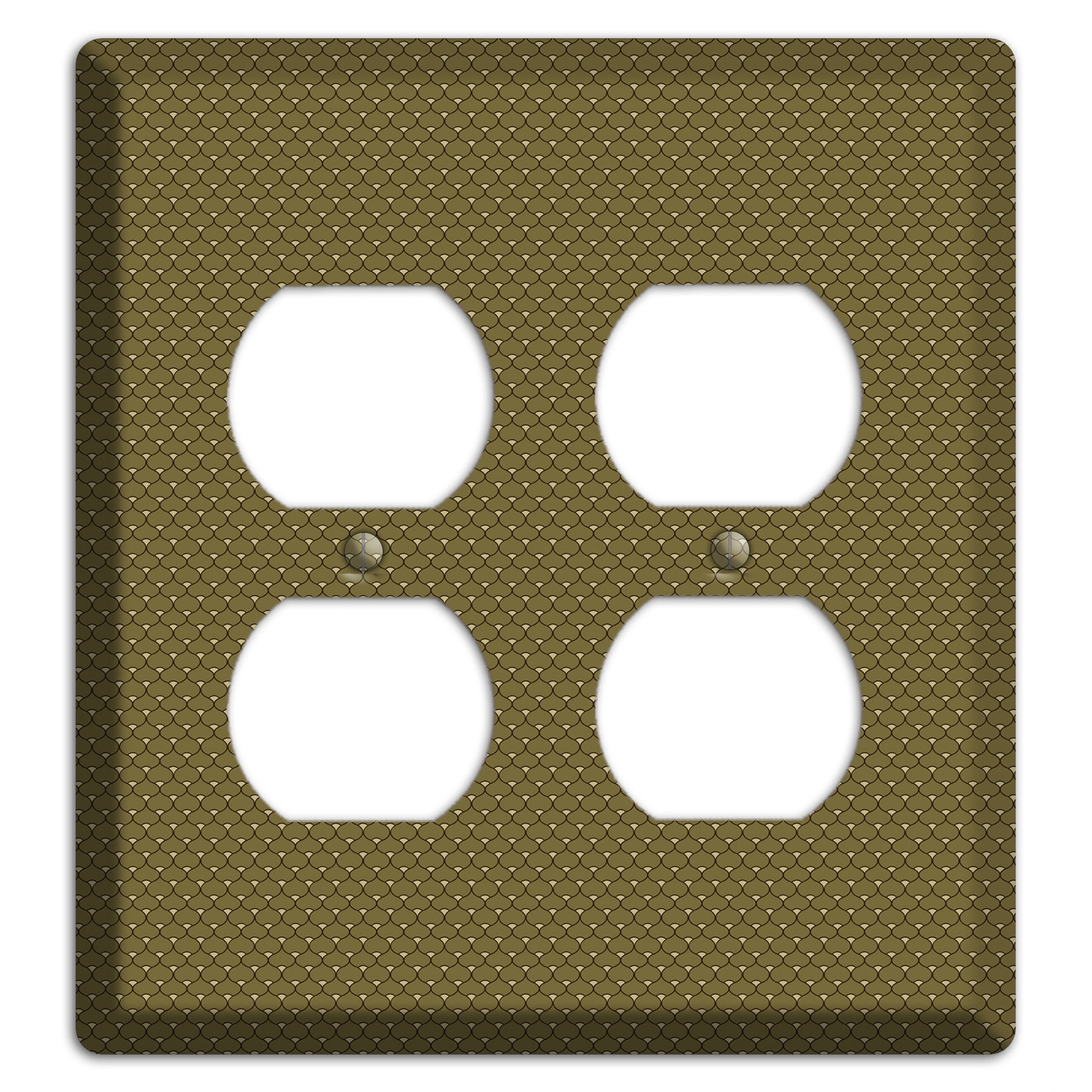 Brown Tiny Deco Scallop 2 Duplex Wallplate