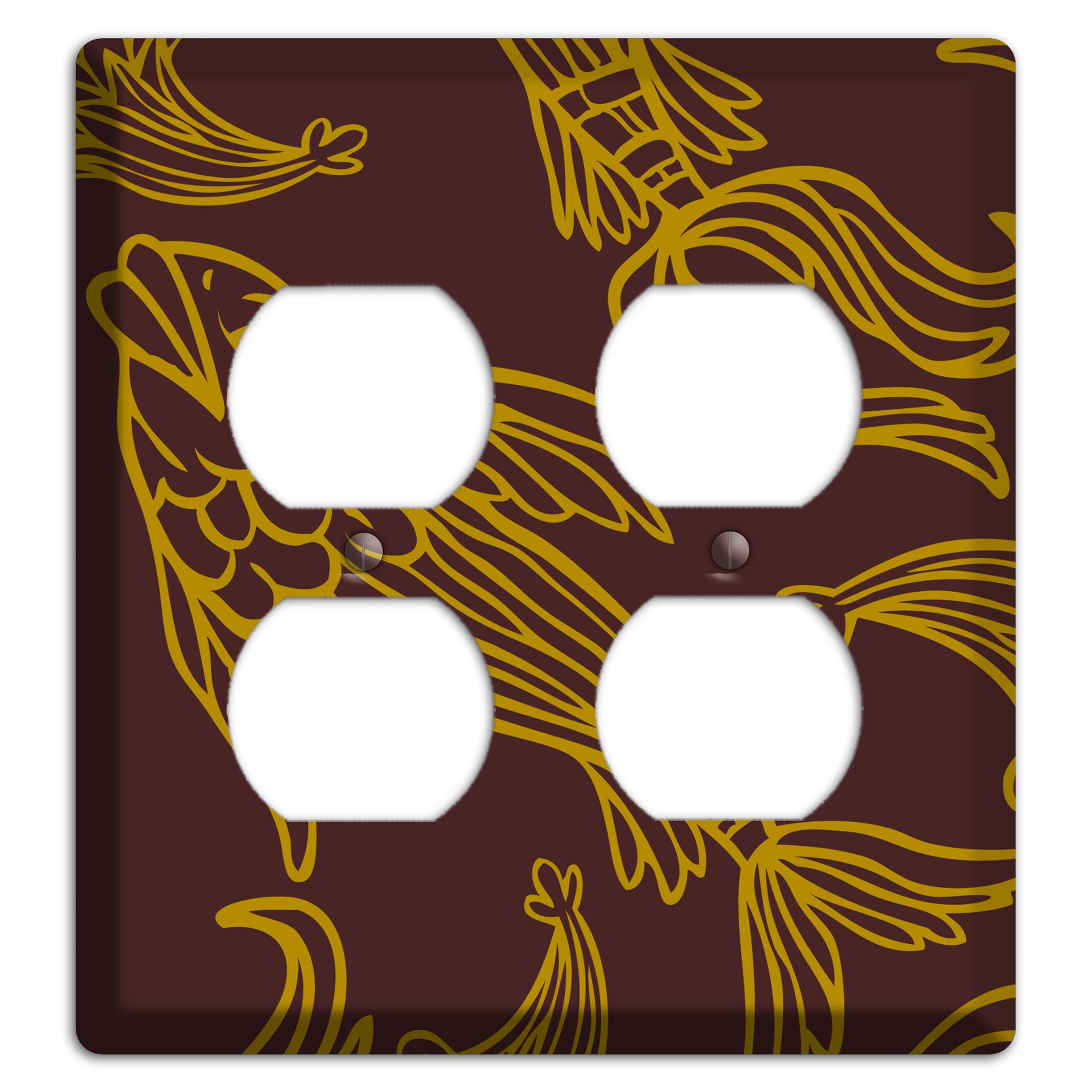 Brown and Beige Koi 2 Duplex Wallplate
