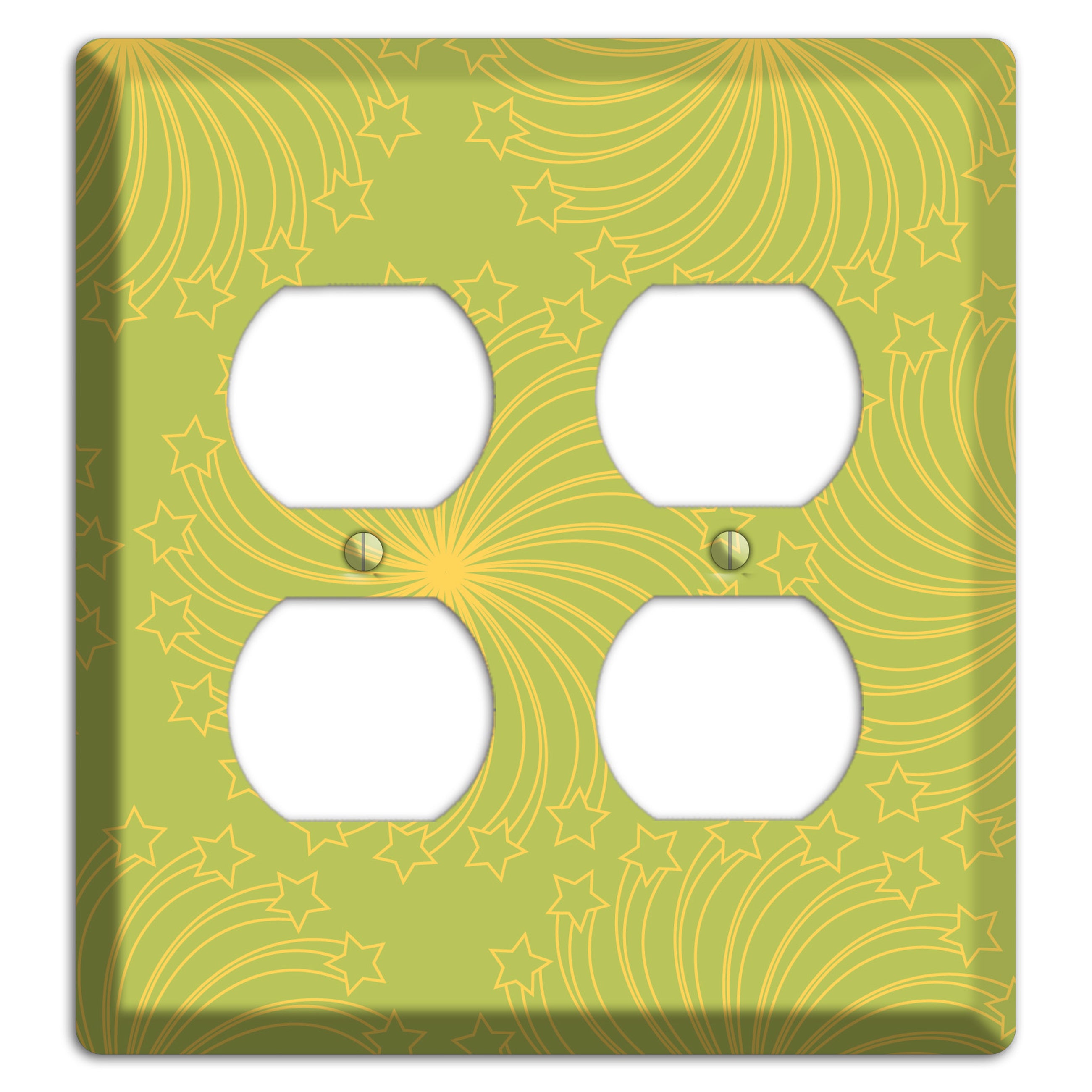 Multi Lime Star Swirl 2 Duplex Wallplate