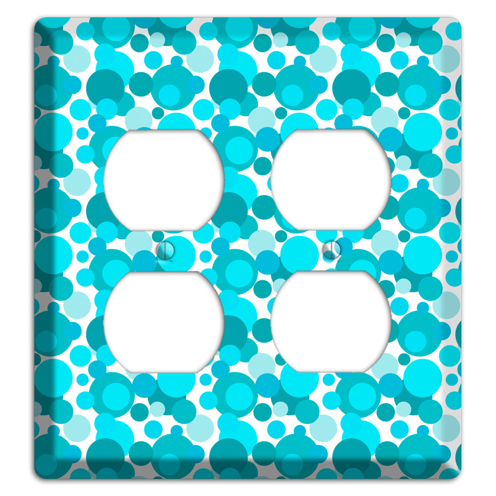 Multi Turquoise Bubble Dots 2 Duplex Wallplate
