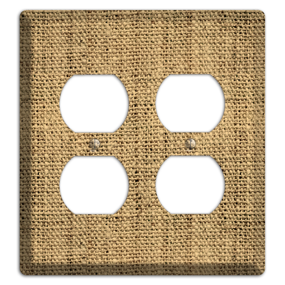 Teak Burlap 2 Duplex Wallplate