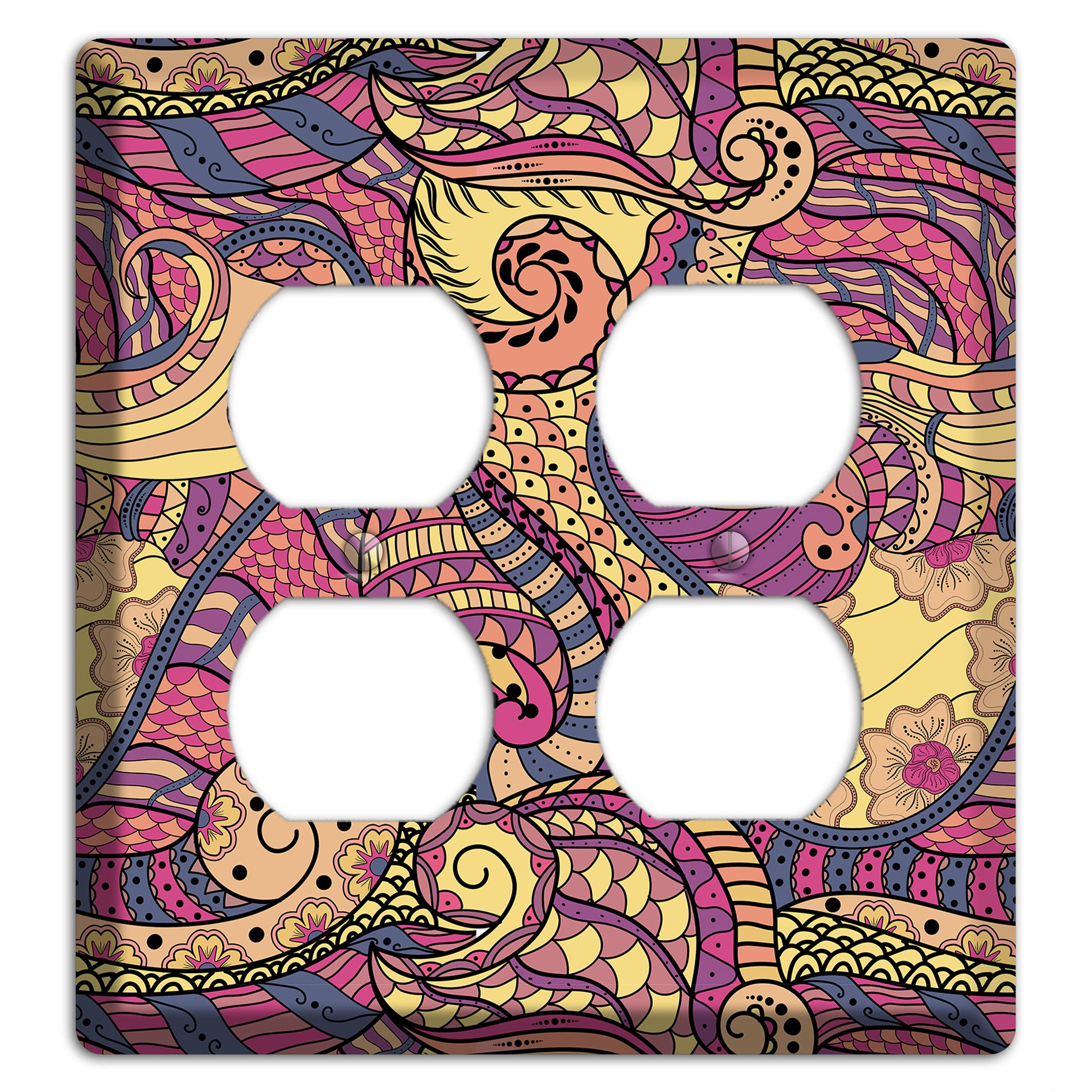 Retro Flourish 2 2 Duplex Wallplate