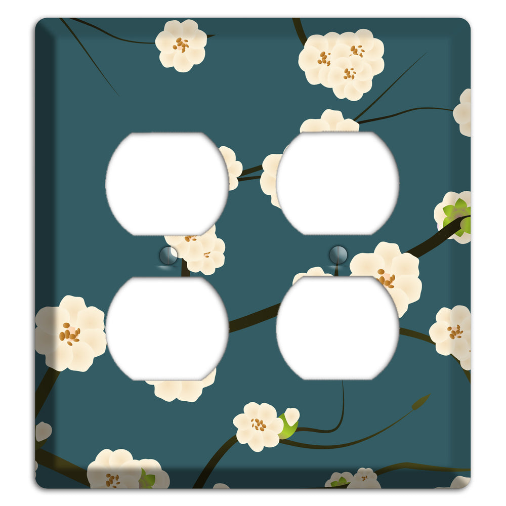 Blue Cherry Blossoms 2 Duplex Wallplate