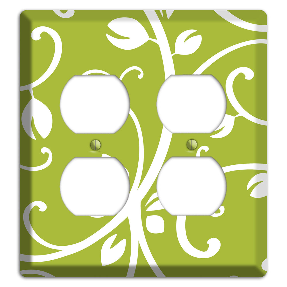 Green Bud Sprig 2 Duplex Wallplate