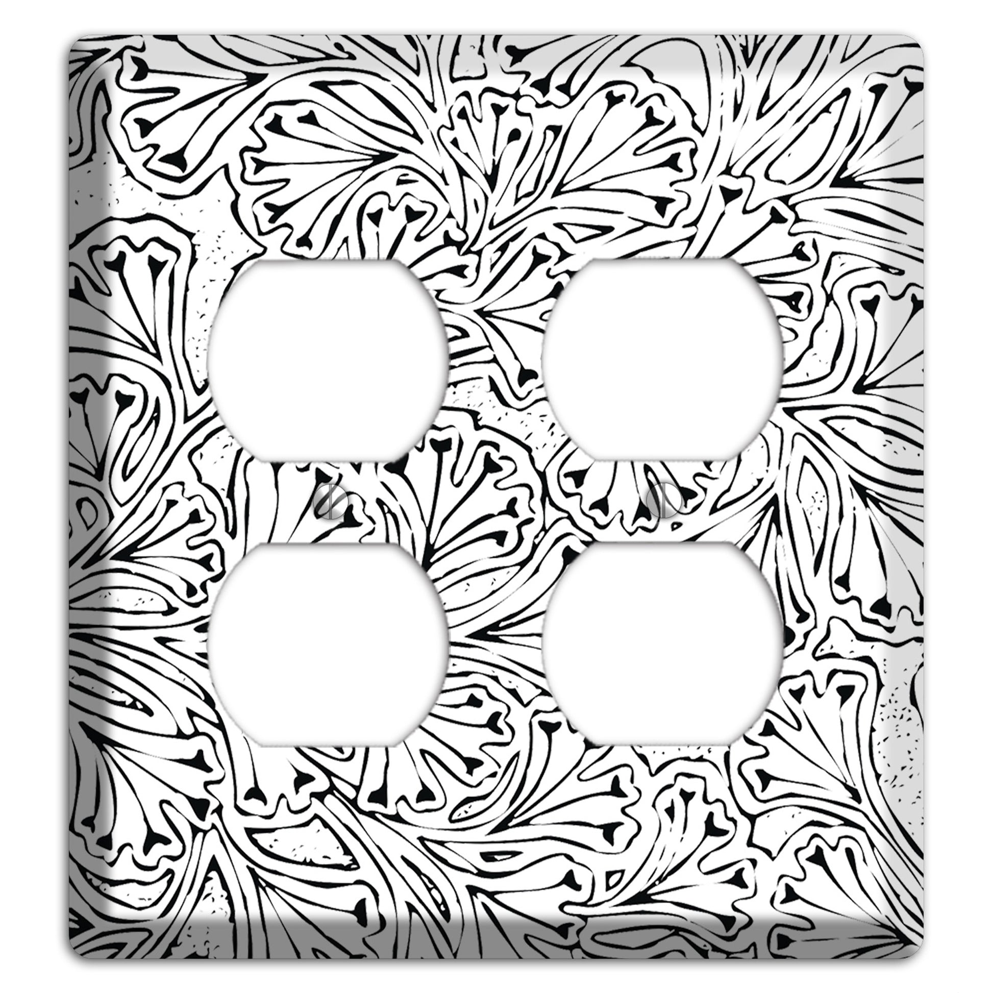 Deco Red Interlocking Floral 2 Duplex Wallplate