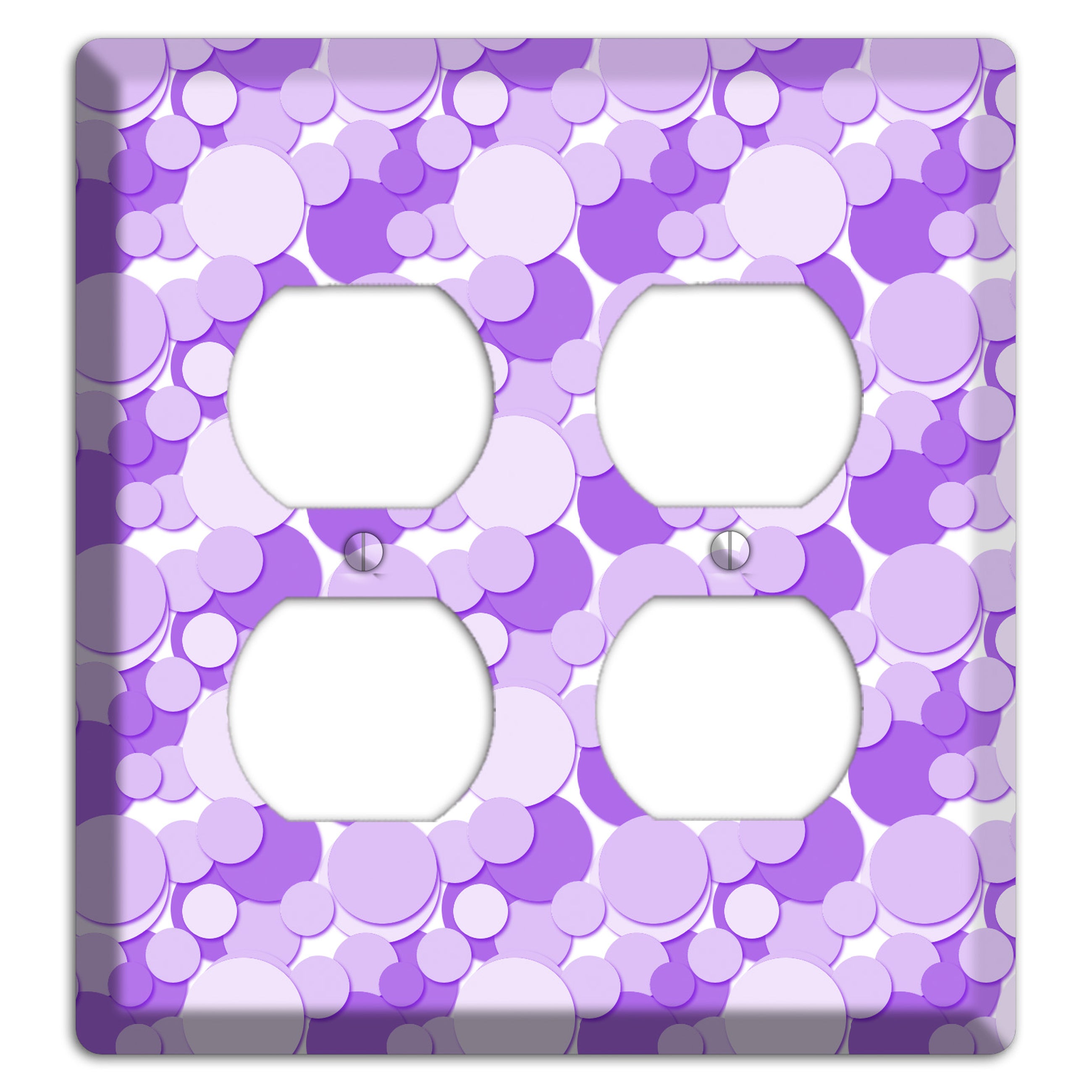 Multi Purple Bubble Dots 2 Duplex Wallplate