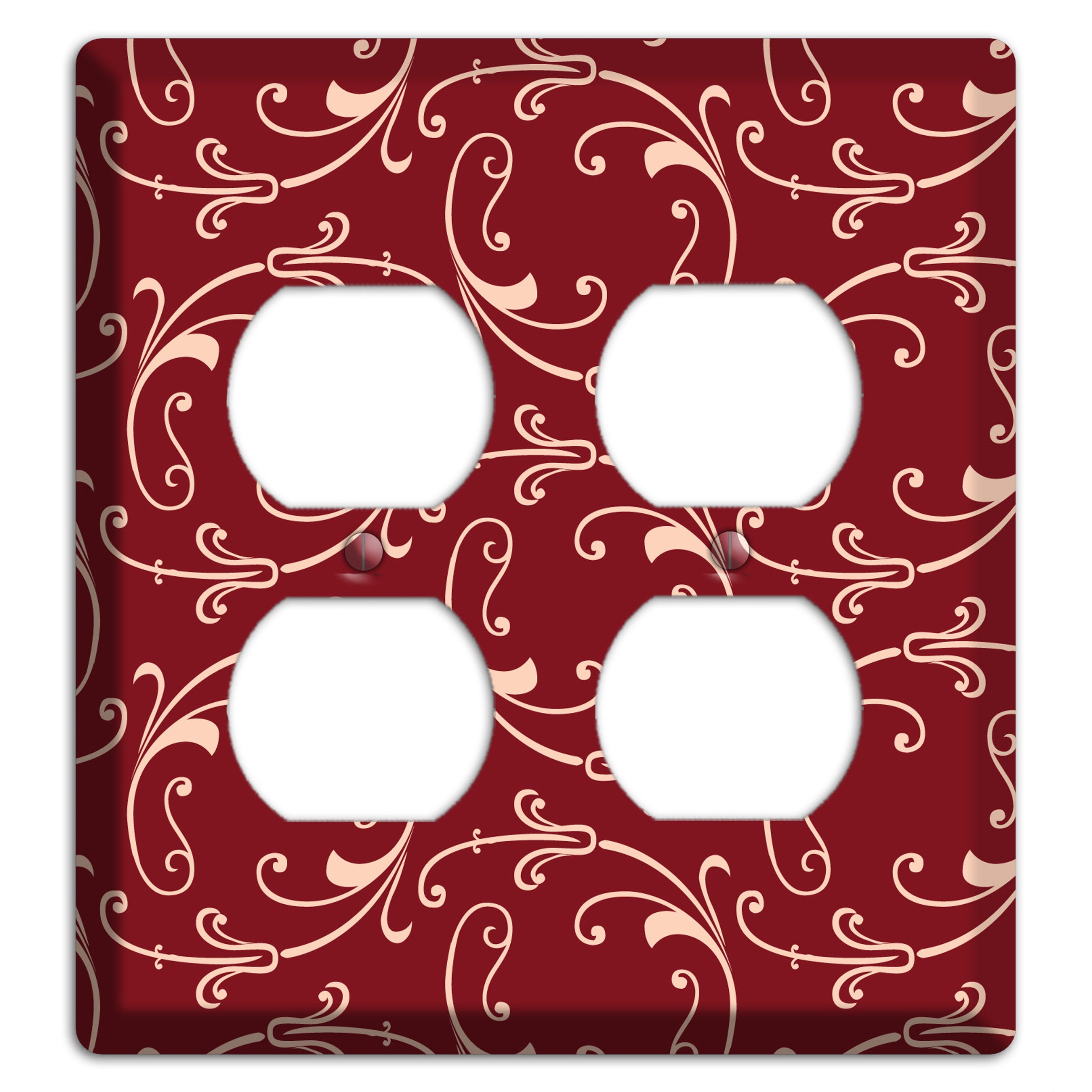 Burgundy Victorian Sprig 2 Duplex Wallplate