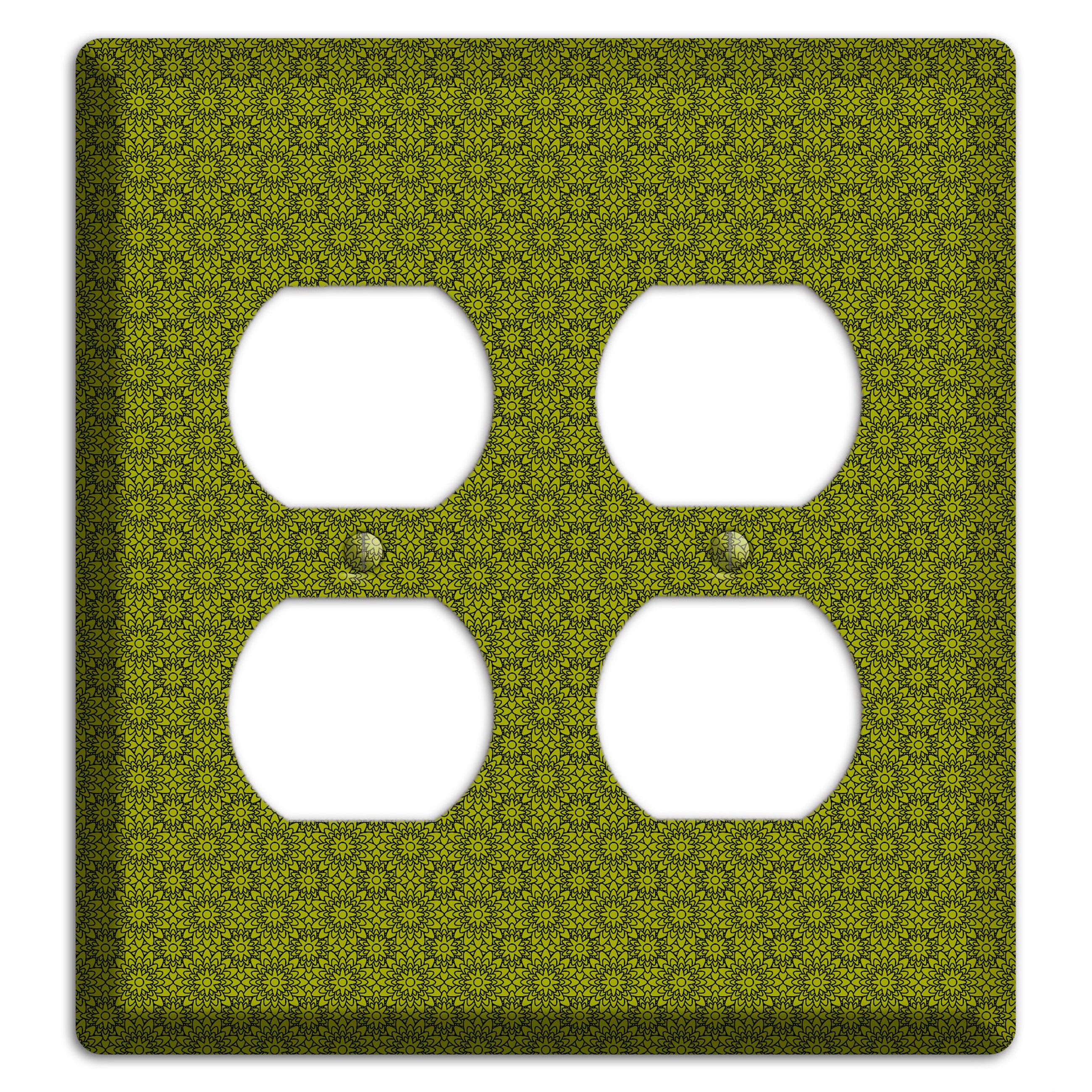 Multi Green Foulard 2 Duplex Wallplate