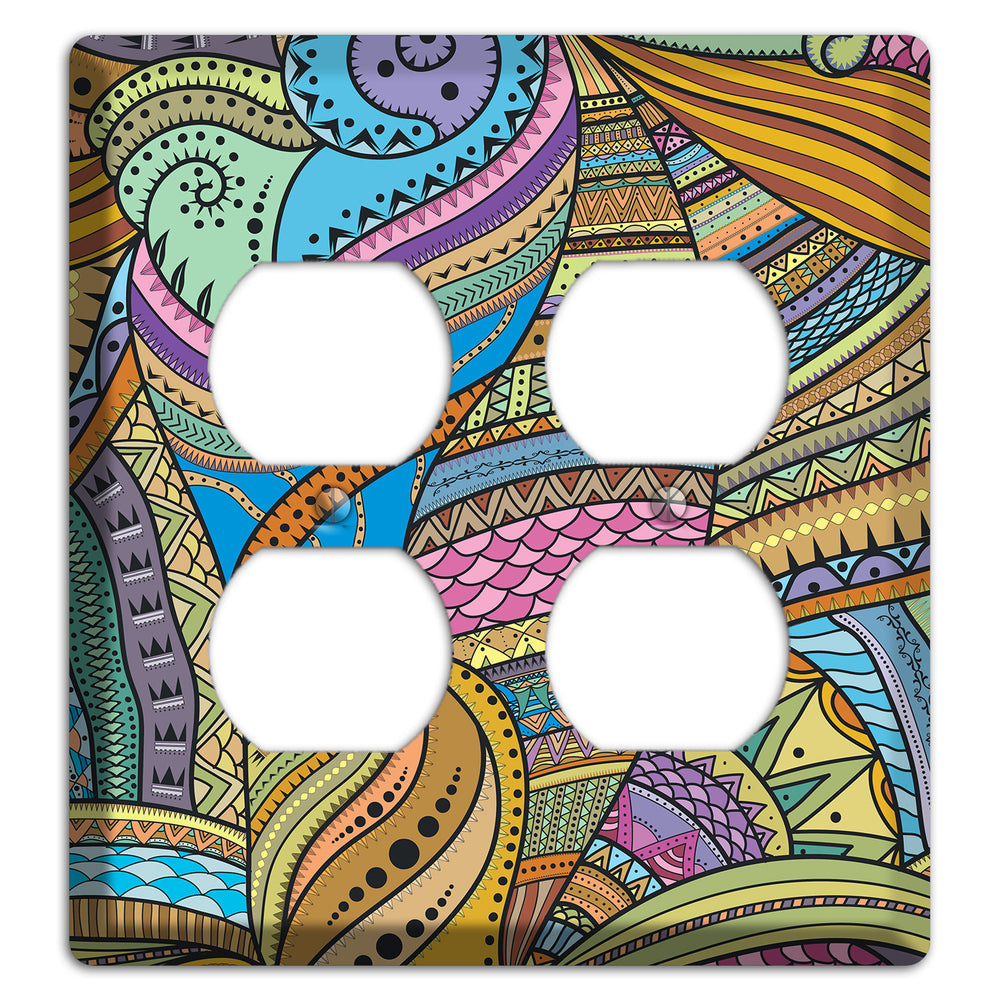 Retro Flourish 6 2 Duplex Wallplate