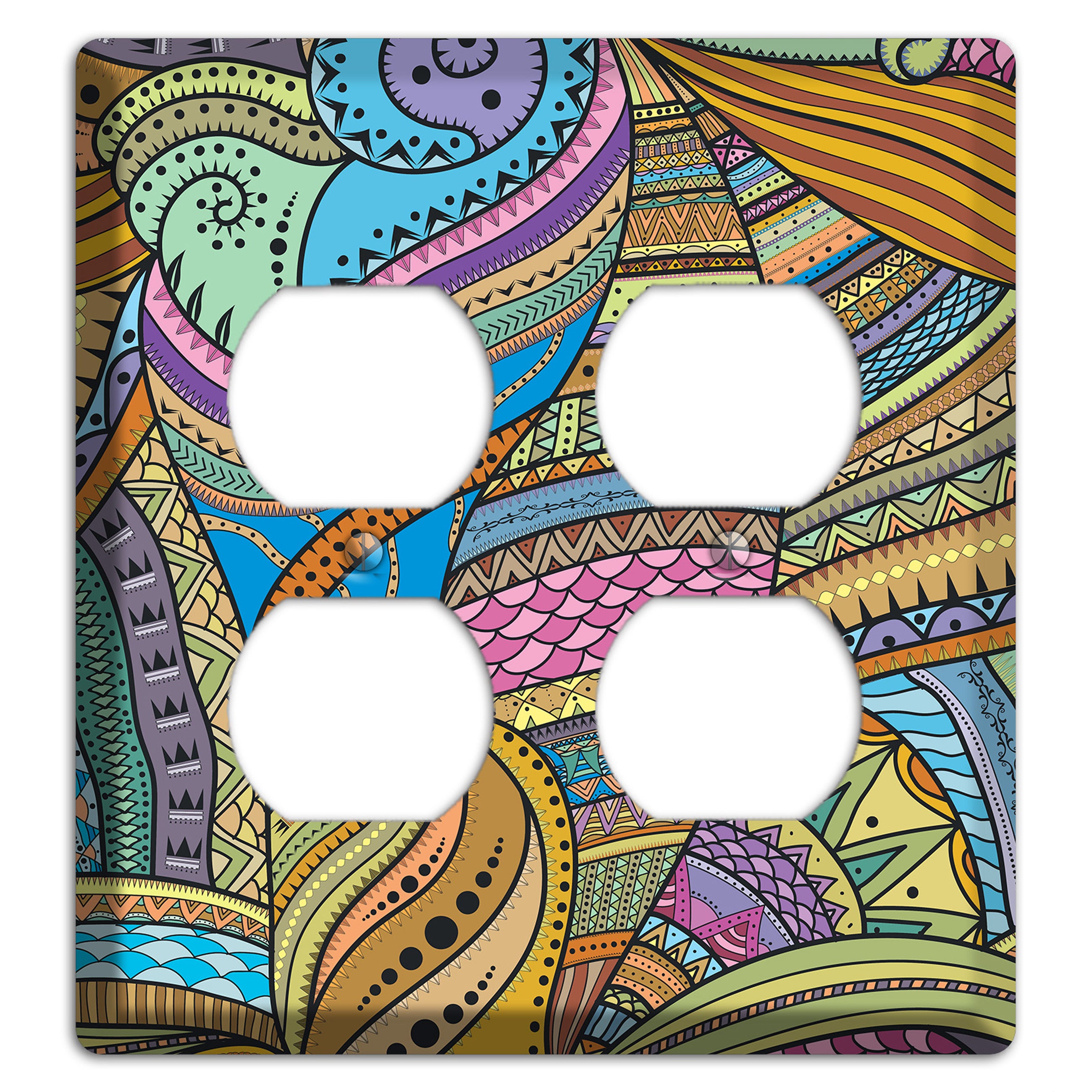 Retro Flourish 6 2 Duplex Wallplate