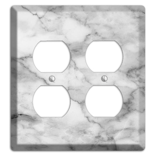 Gray and White Marble 2 Duplex Wallplate