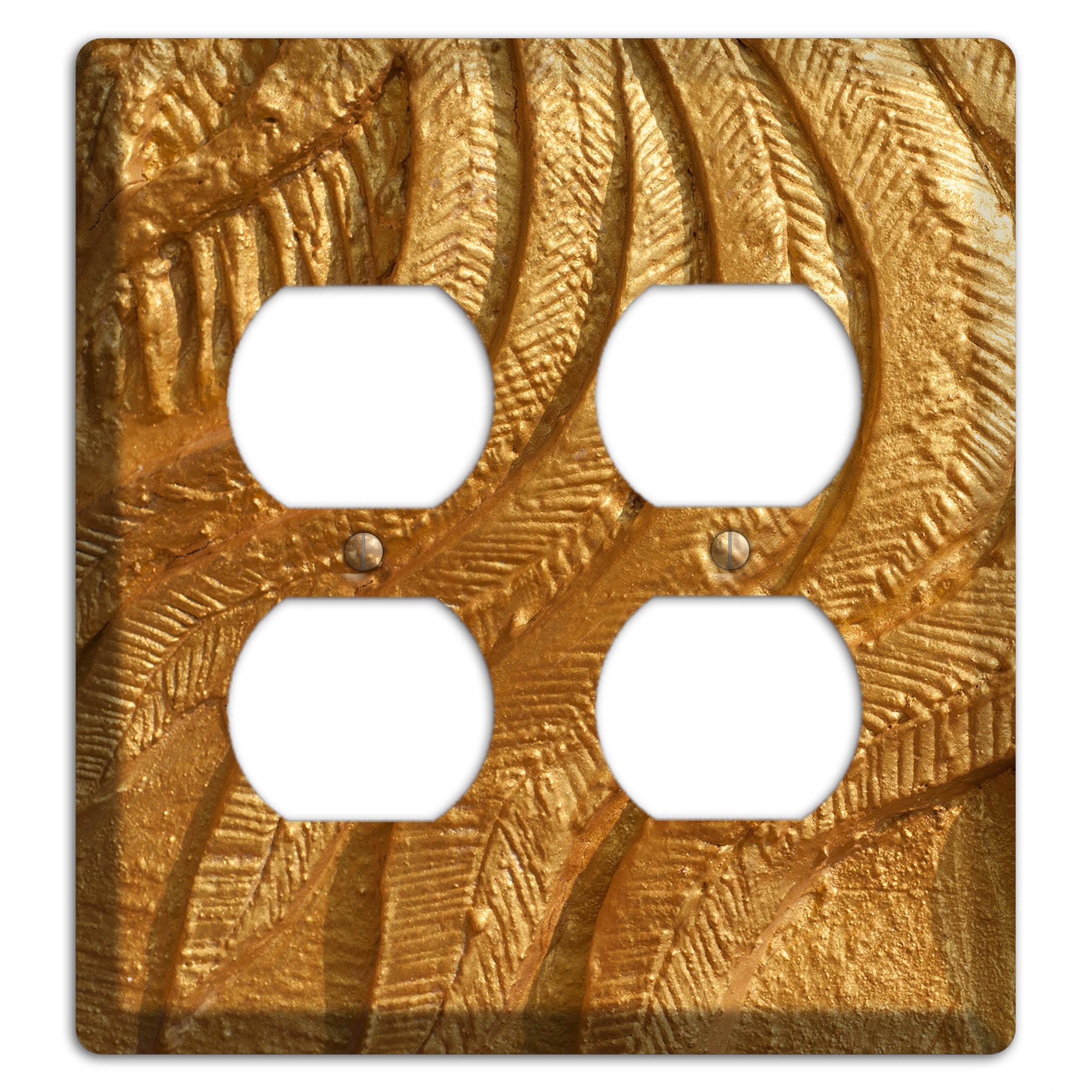 Gold Swirl Concrete 2 Duplex Wallplate