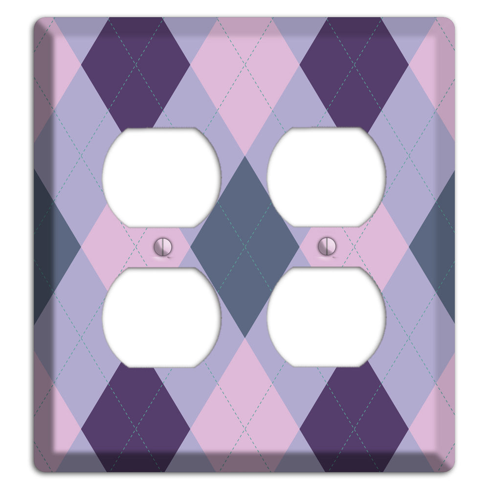 Lilac Argyle 2 Duplex Wallplate