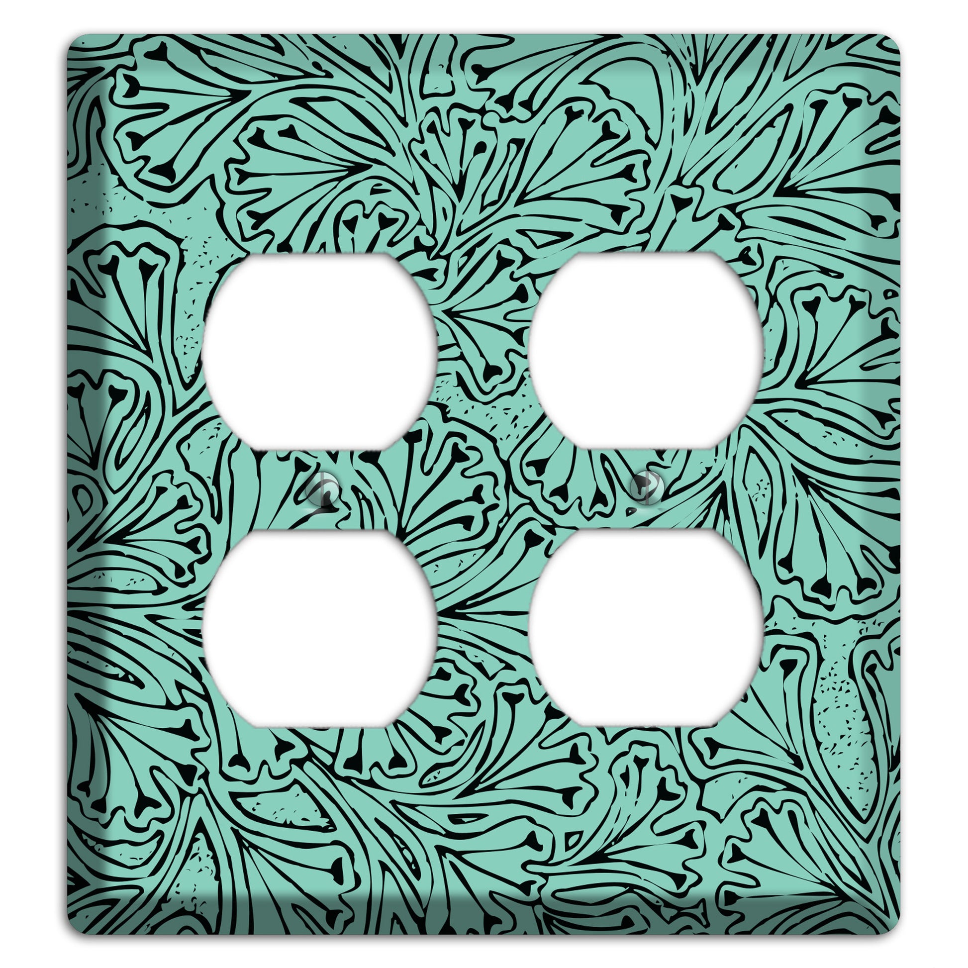 Deco Olive Interlocking Floral 2 Duplex Wallplate