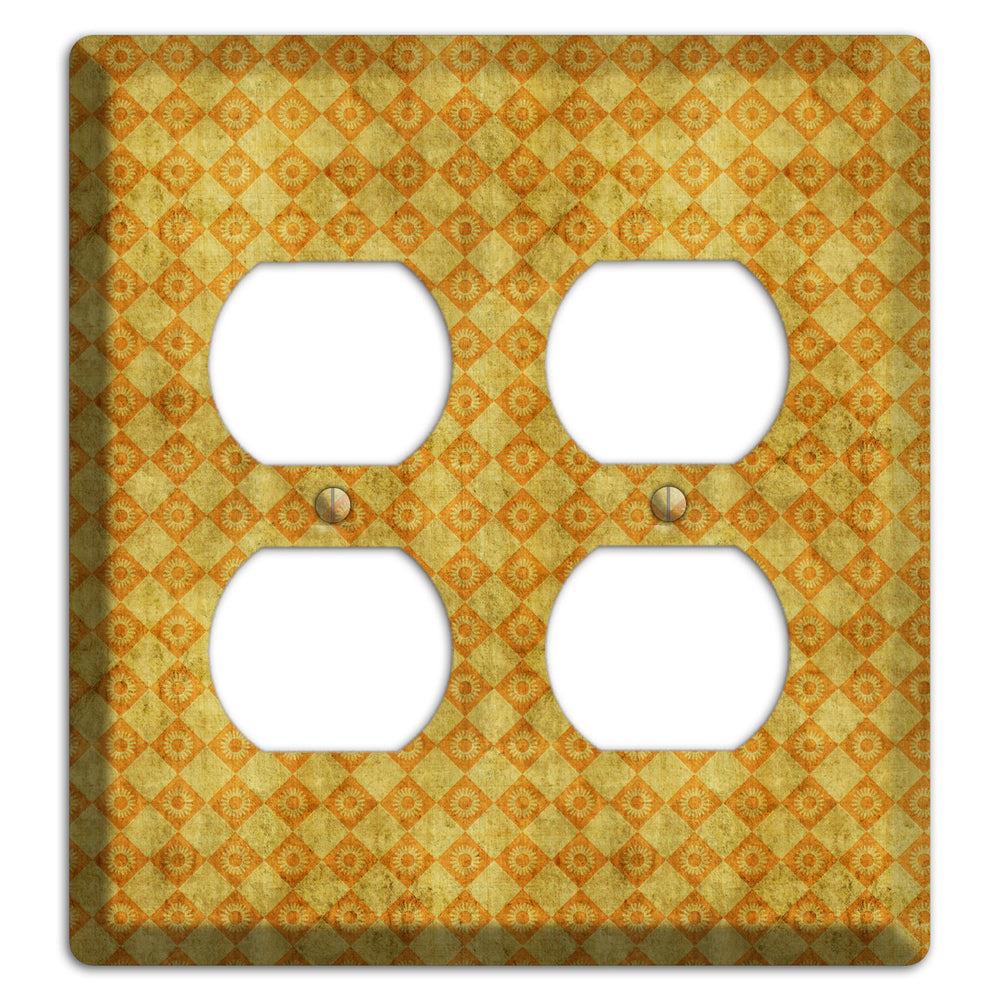 Mustard Diamond Circles 2 Duplex Wallplate