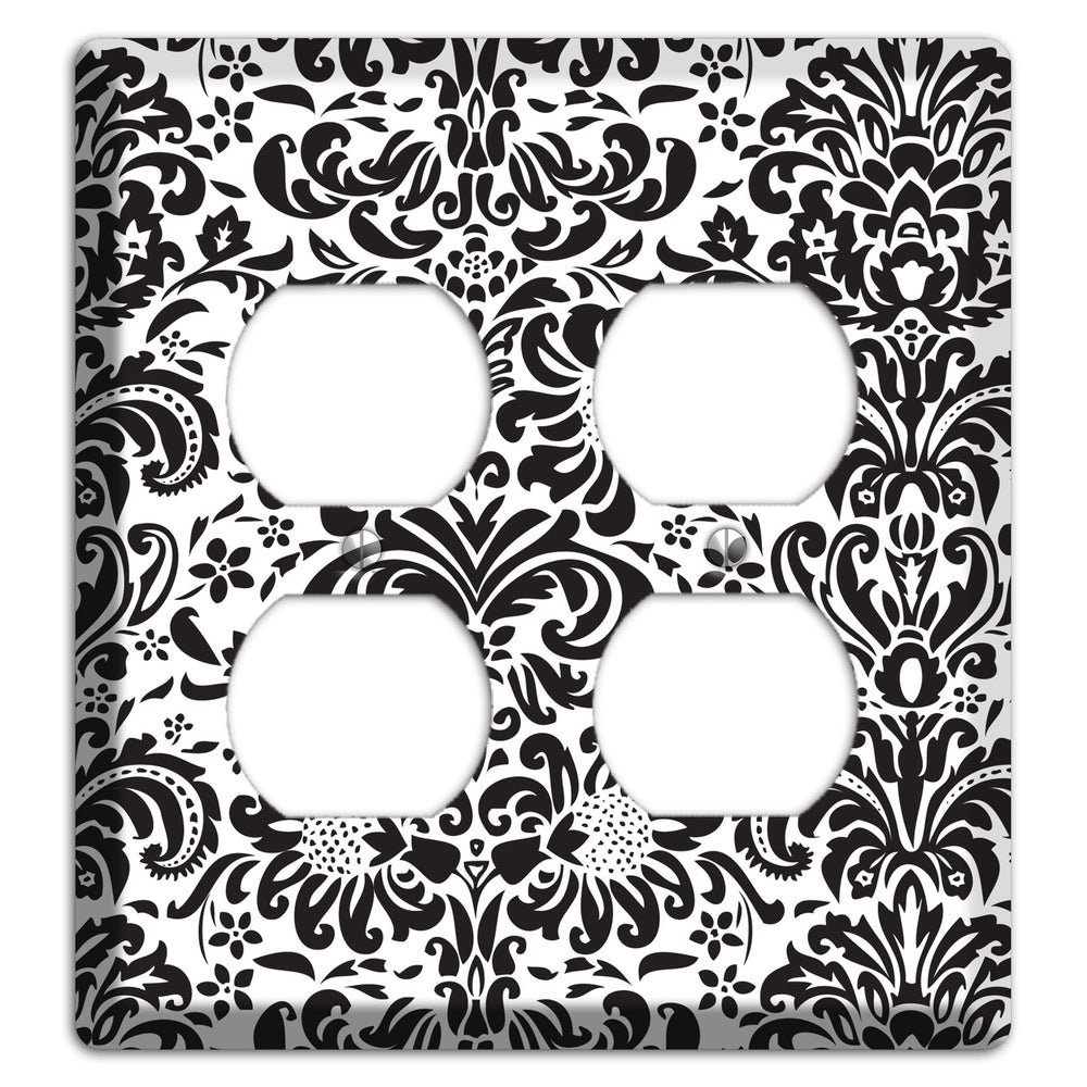 White with Black Toile 2 Duplex Wallplate