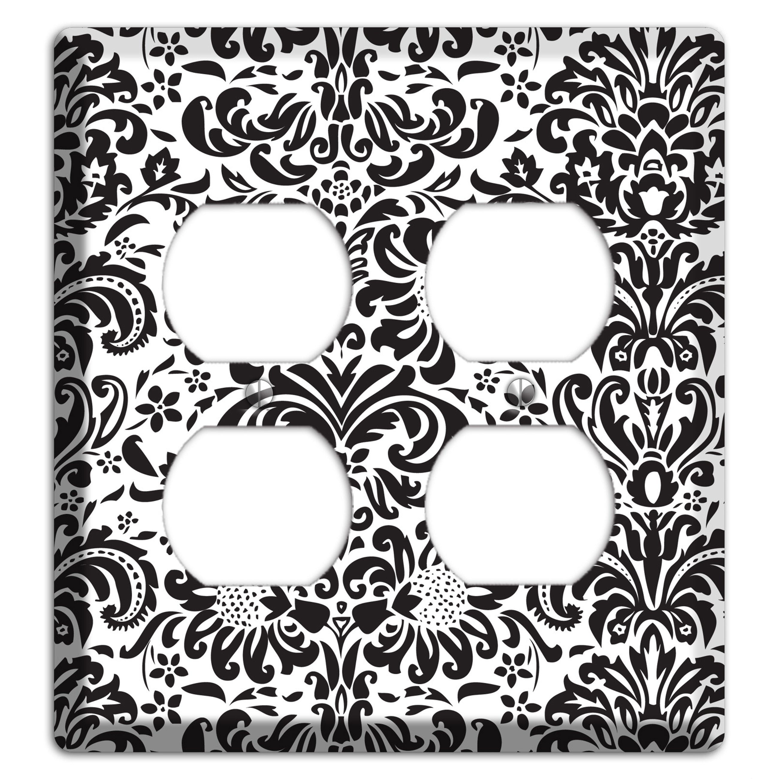 White with Black Toile 2 Duplex Wallplate