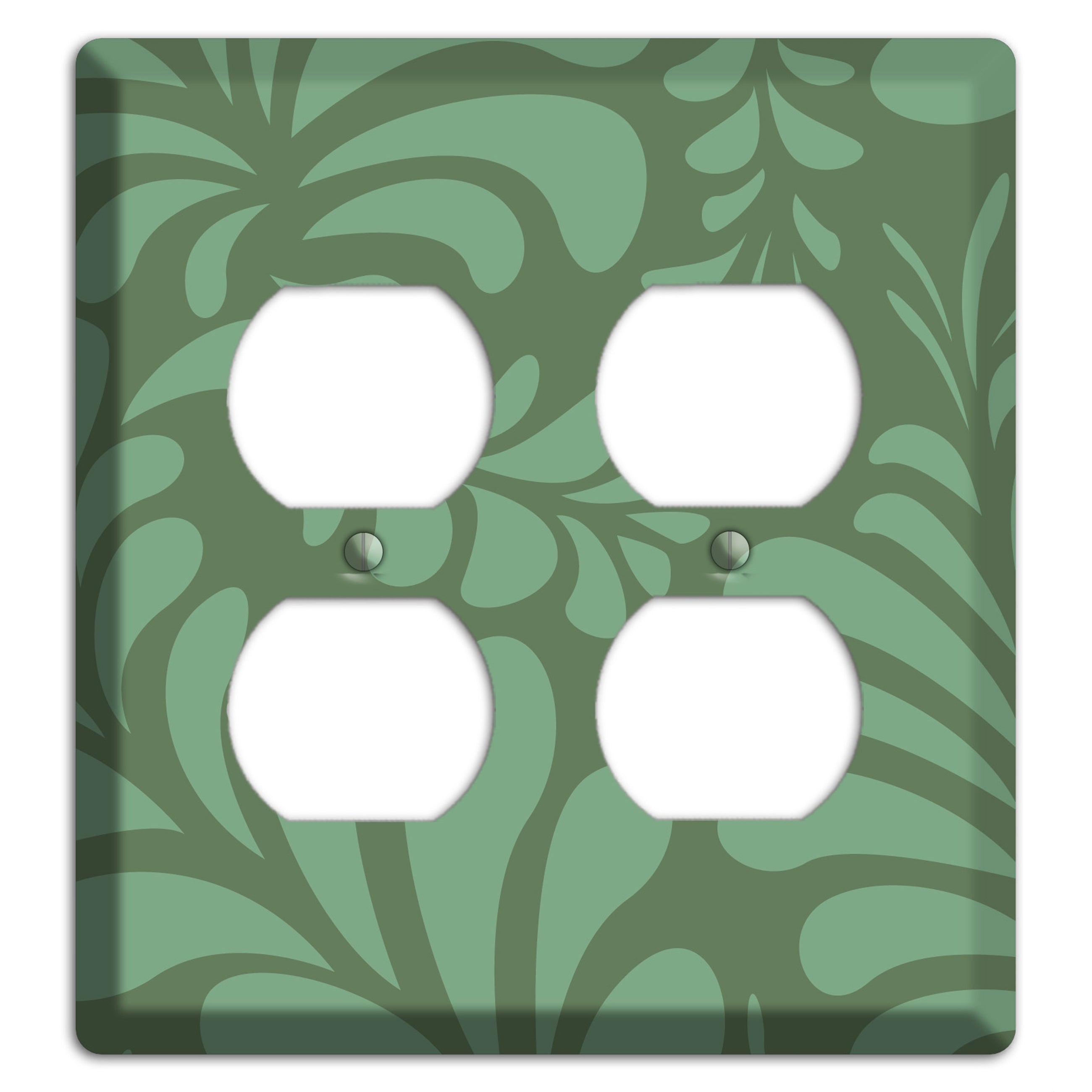 Green Herati 2 Duplex Wallplate