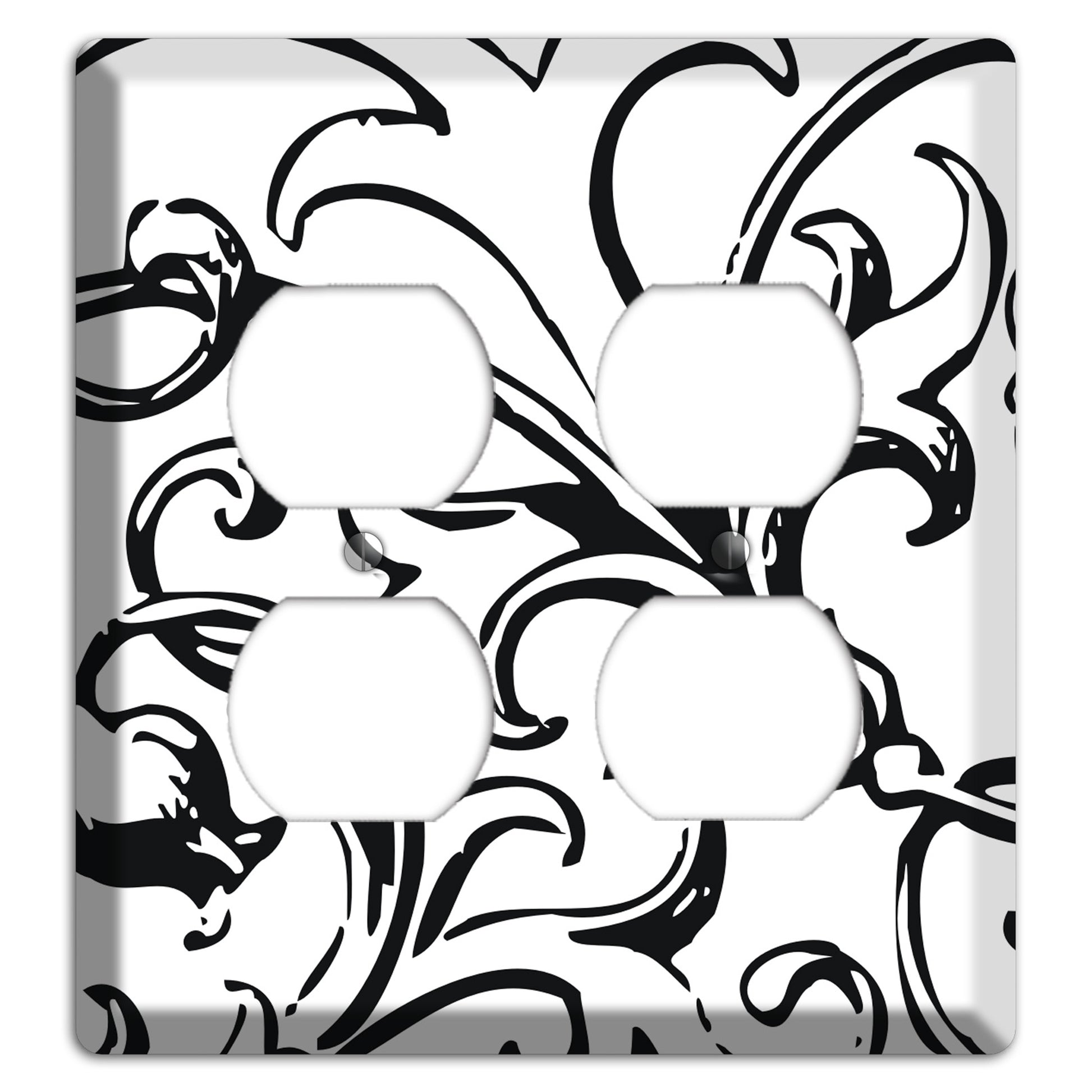 Victorian Black and White 2 Duplex Wallplate