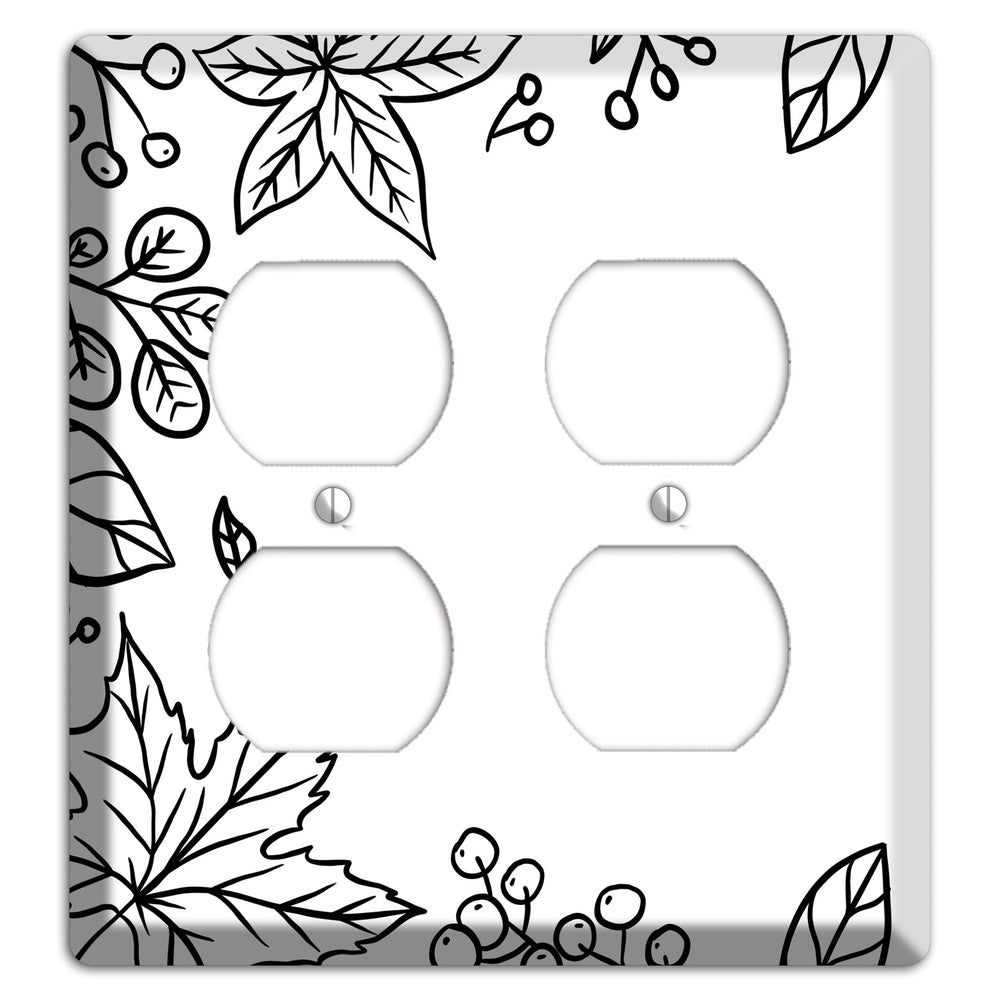 Hand-Drawn Floral 25 2 Duplex Wallplate