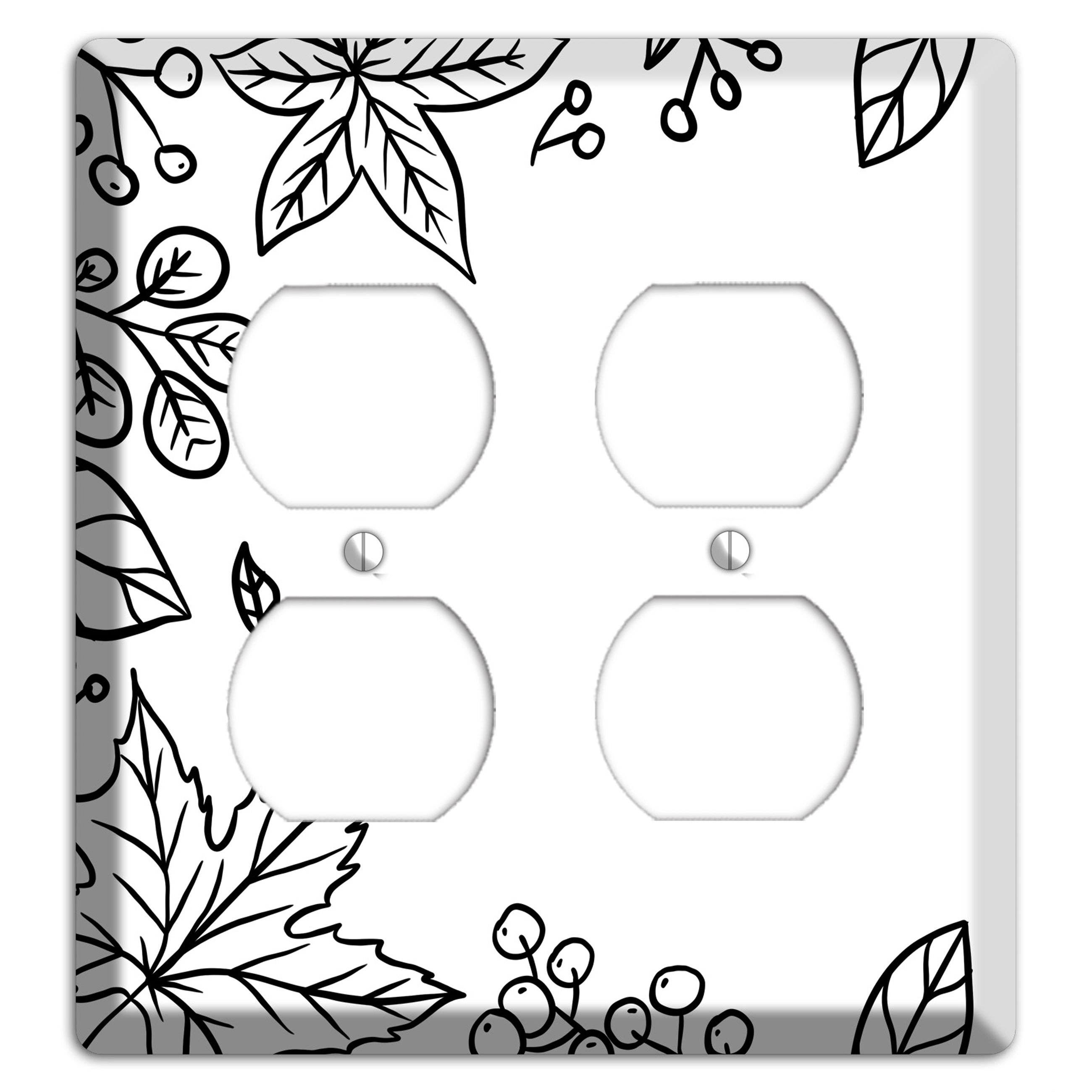 Hand-Drawn Floral 25 2 Duplex Wallplate