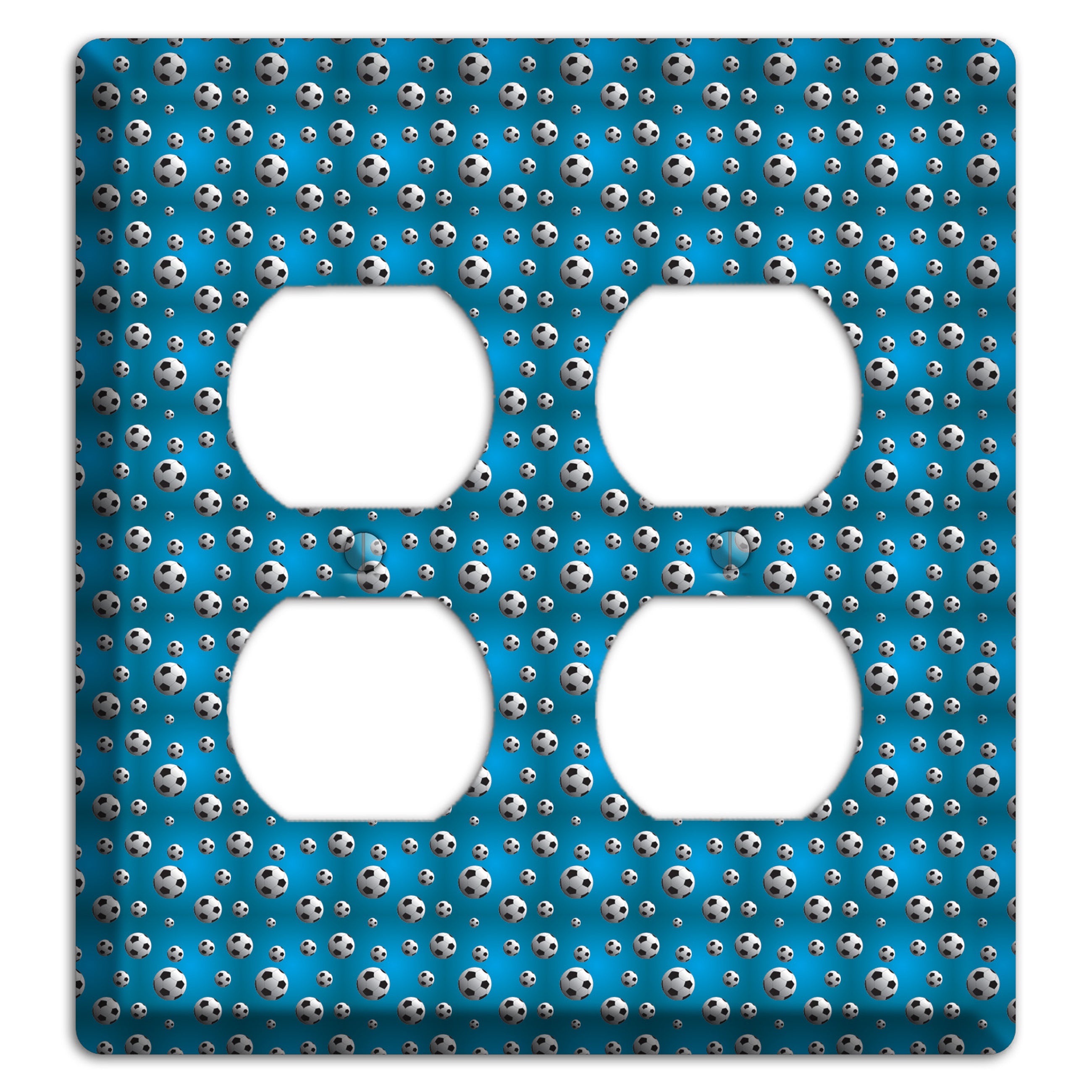 Blue with Soccer Balls 2 Duplex Wallplate