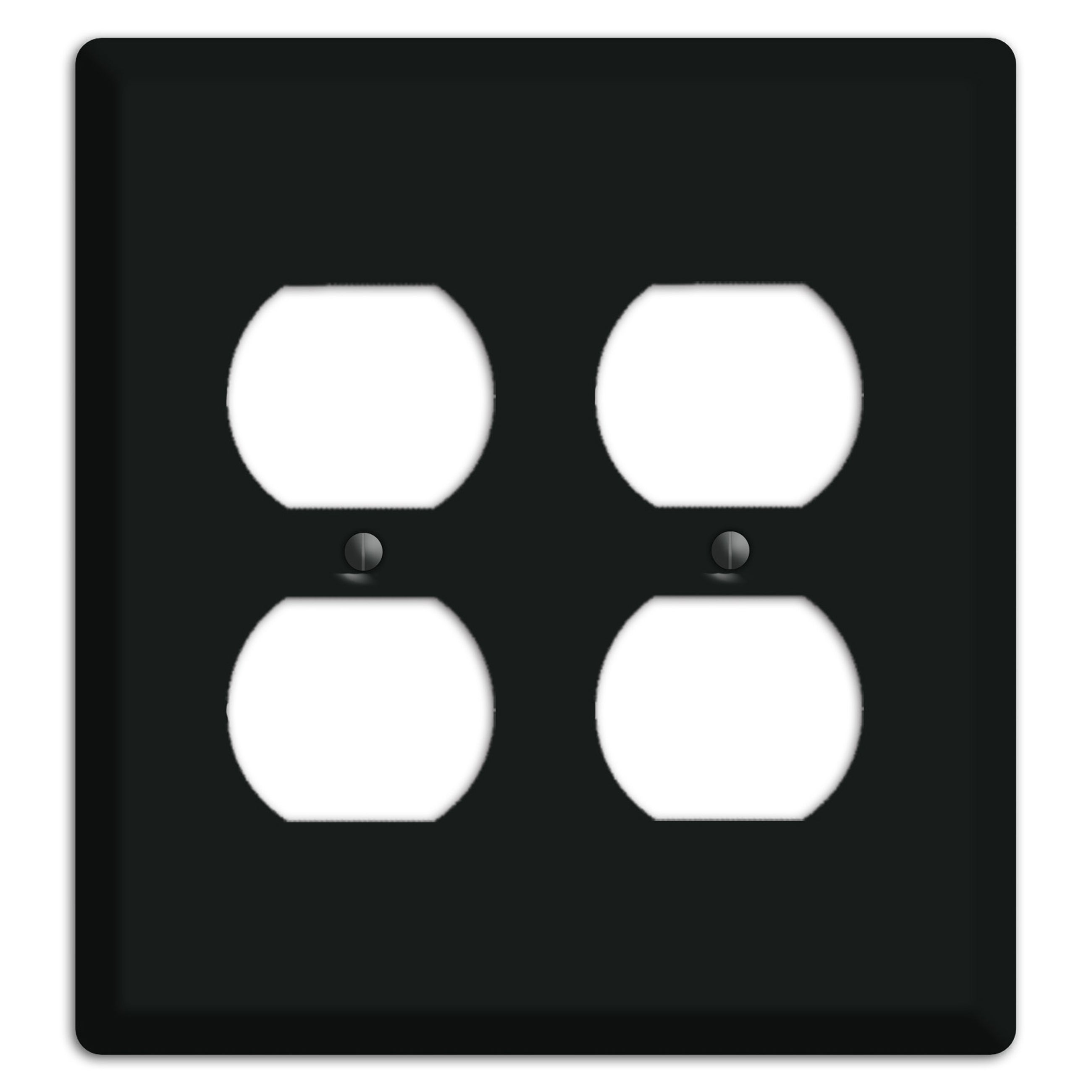 Matte Black Metal 2 Duplex Wallplate