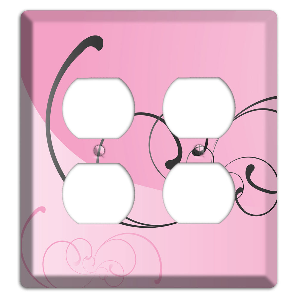 Pink Swoop 2 Duplex Wallplate