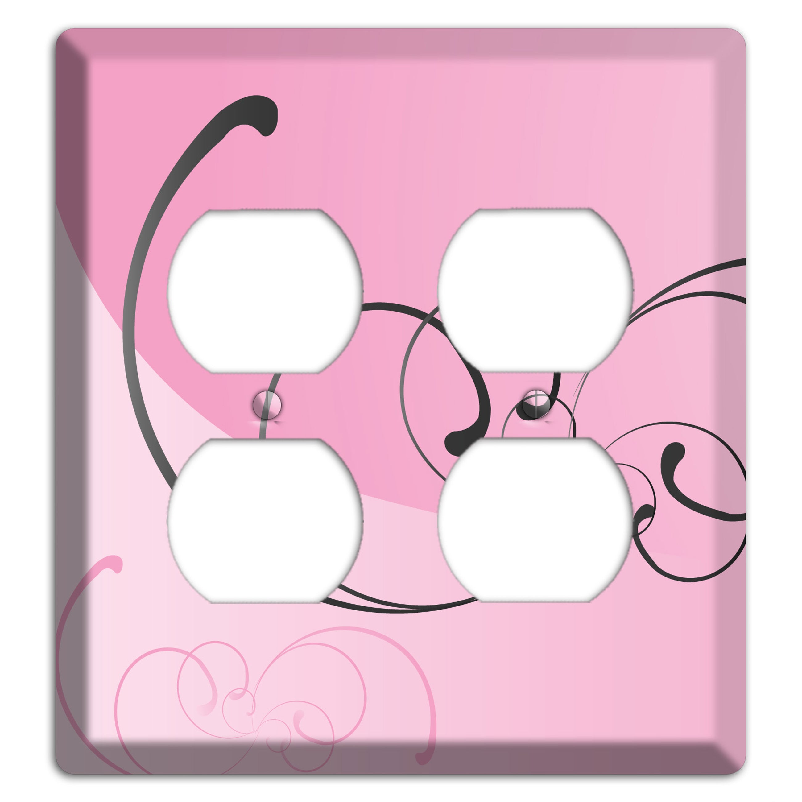 Pink Swoop 2 Duplex Wallplate