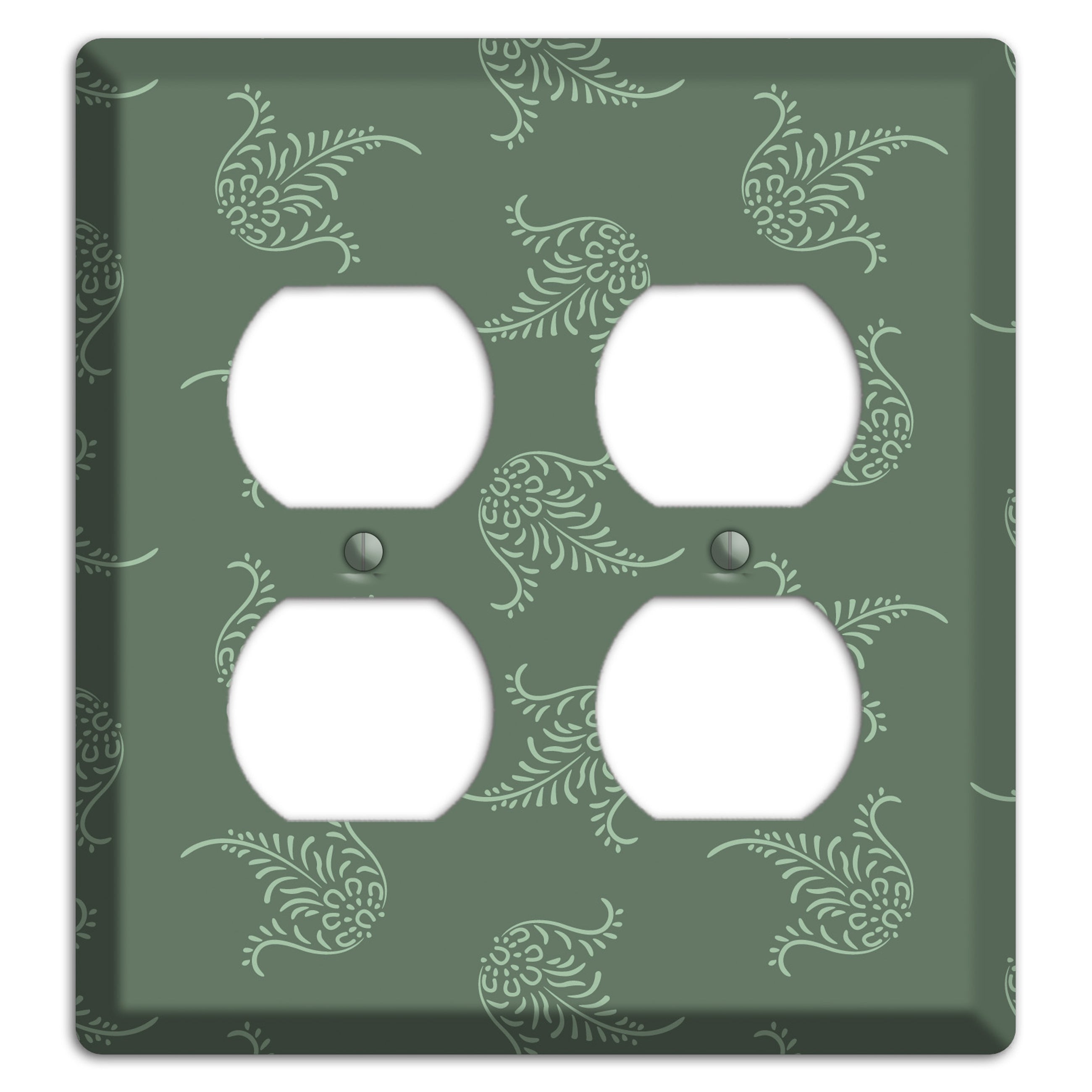 Moss Trefoil Cartouche 2 Duplex Wallplate