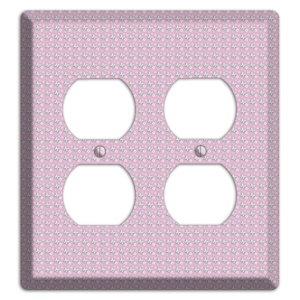 Pink with Butterflies 2 Duplex Wallplate