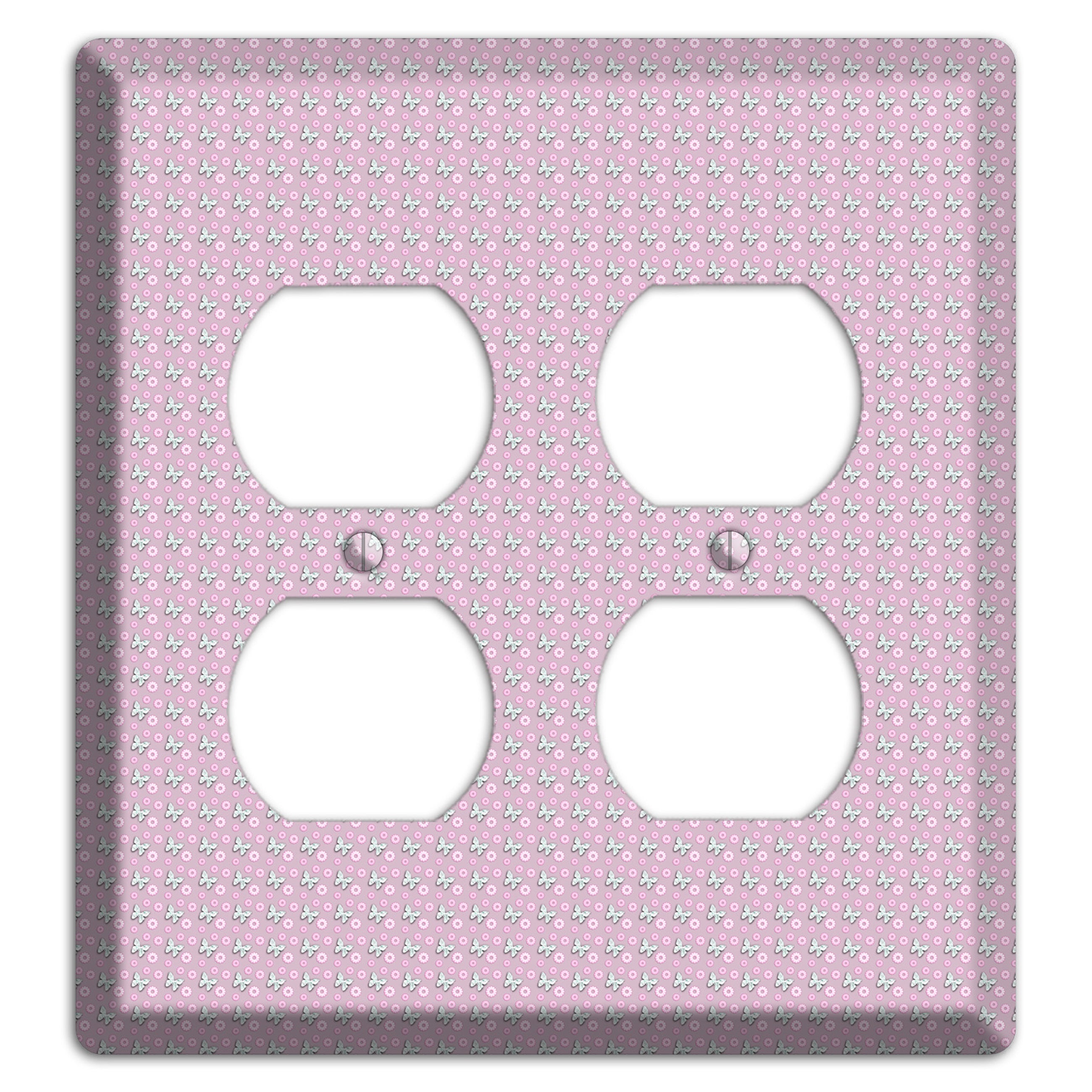 Pink with Butterflies 2 Duplex Wallplate