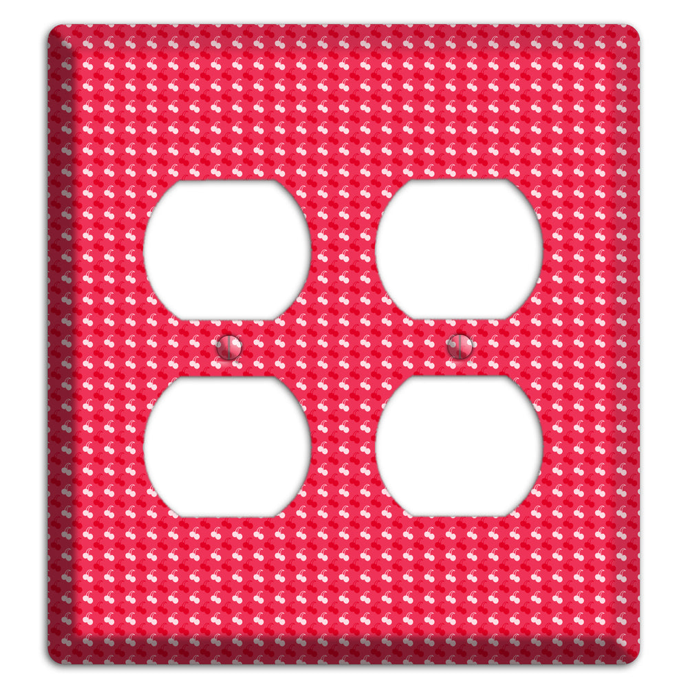 Red with White Motif 2 Duplex Wallplate