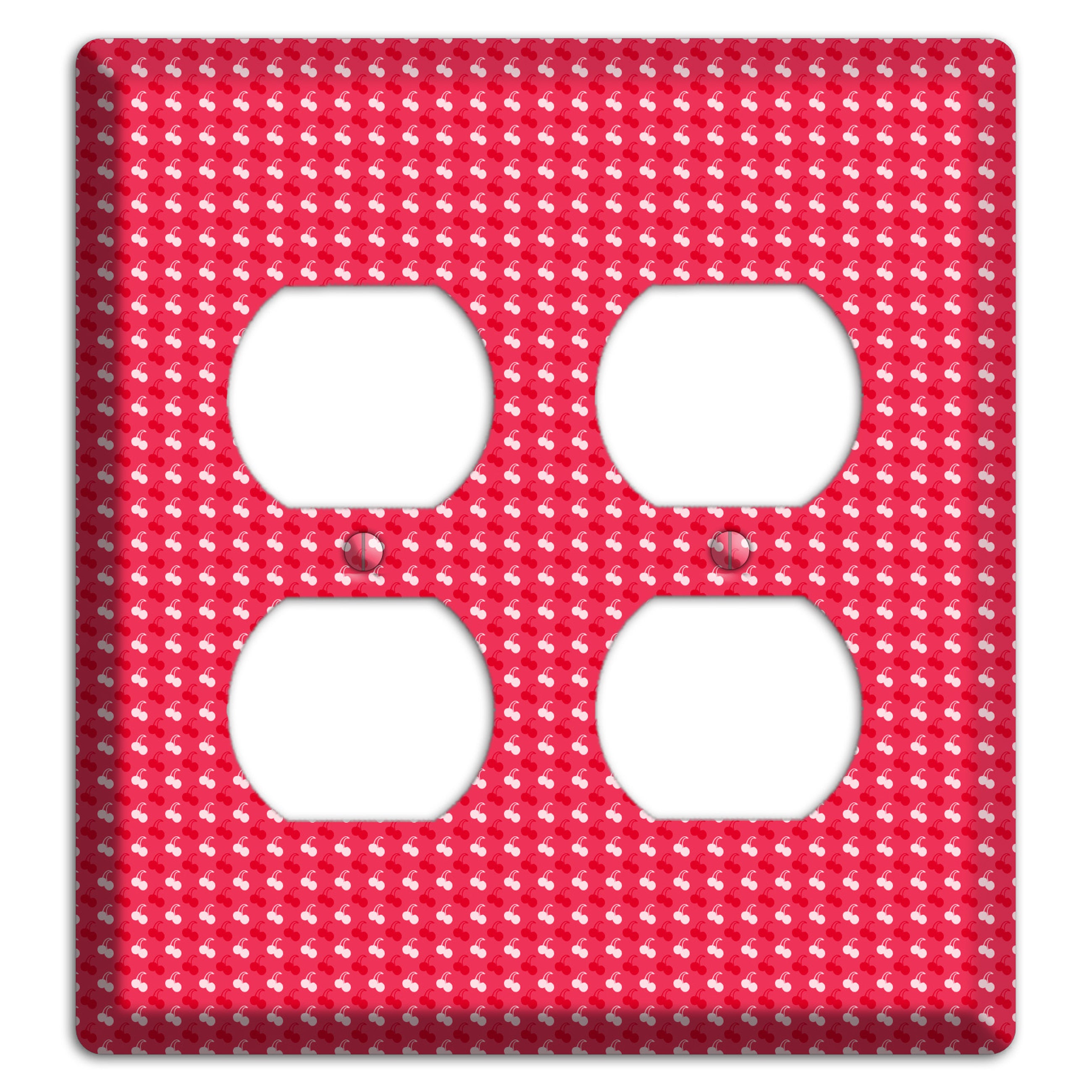 Red with White Motif 2 Duplex Wallplate