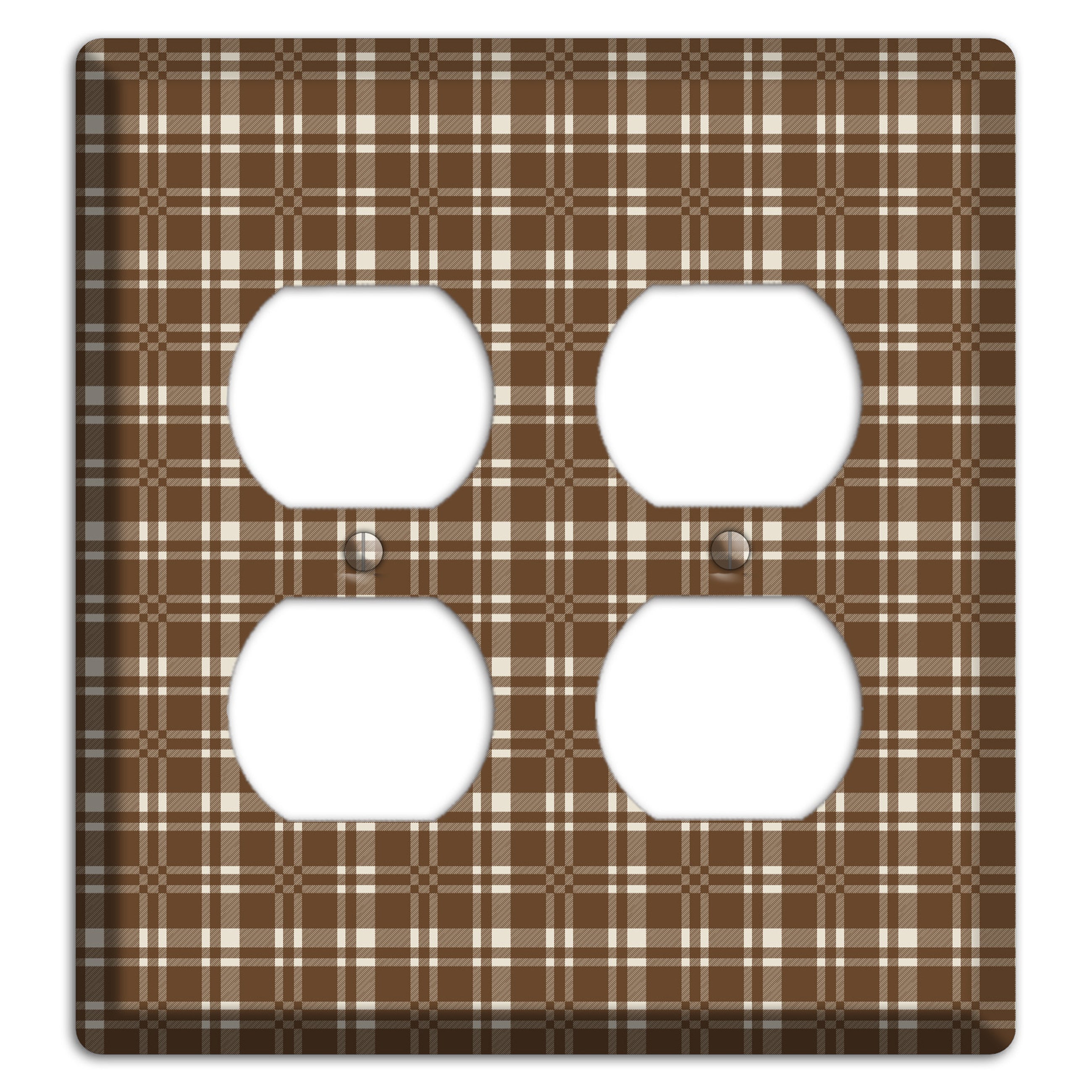 Medium Brown Plaid 2 Duplex Wallplate