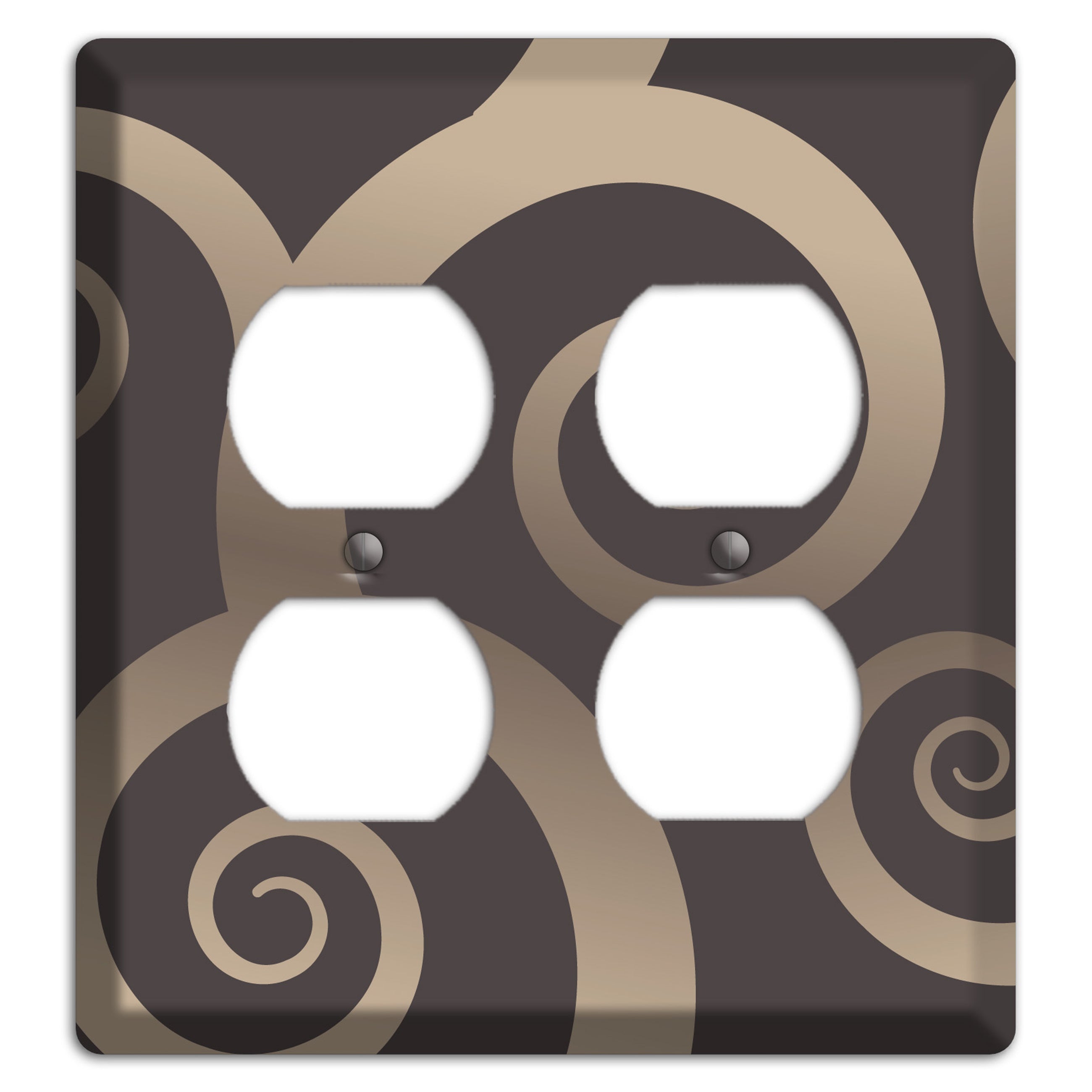 Brown with Beige Large Swirl 2 Duplex Wallplate