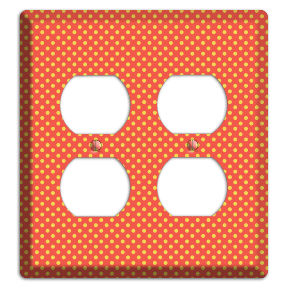 Orange Multi Tiny Polka Dots 2 Duplex Wallplate
