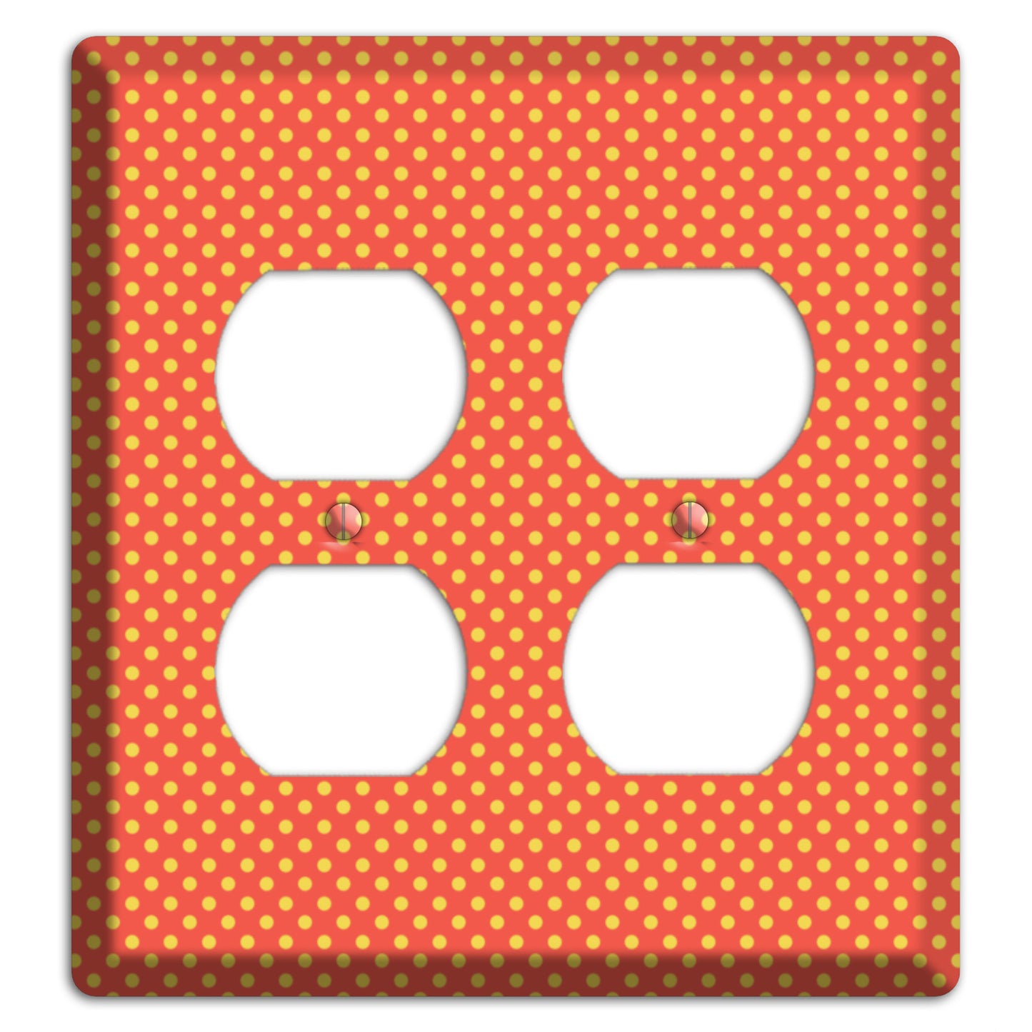 Orange Multi Tiny Polka Dots 2 Duplex Wallplate