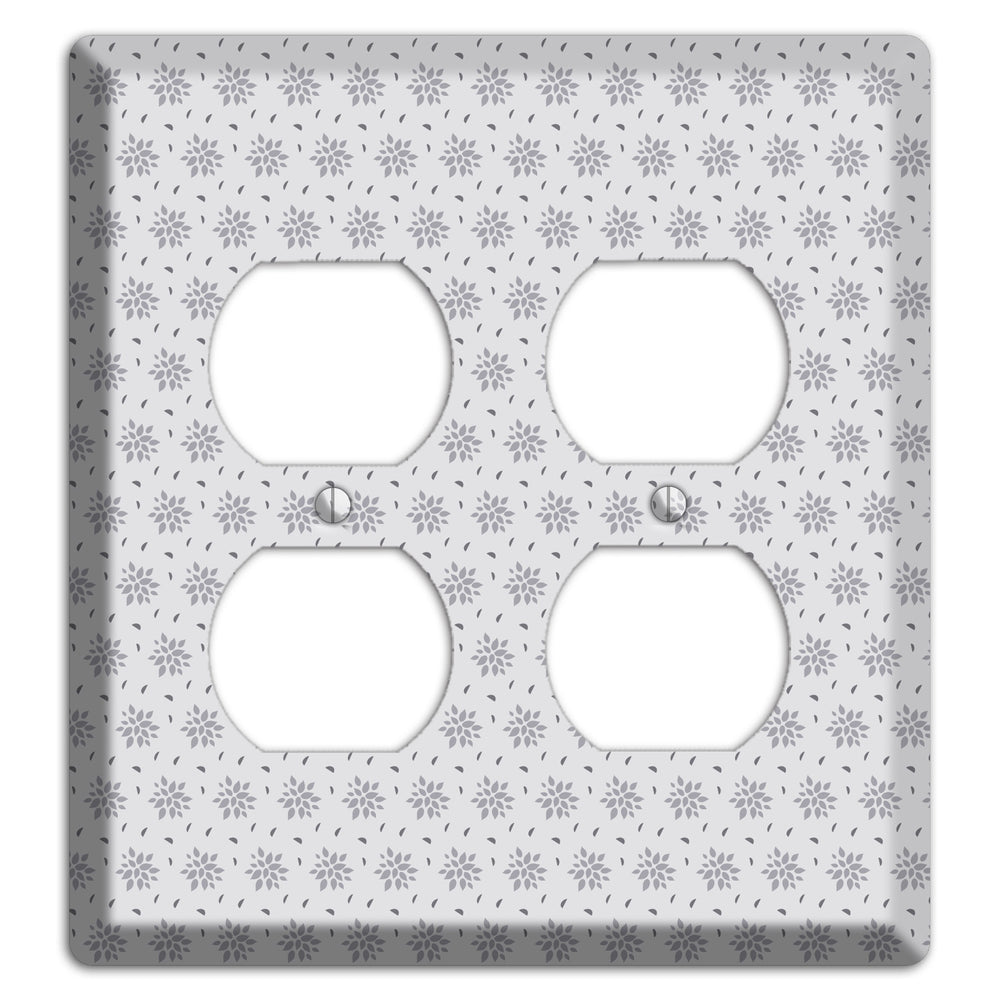 Multi Grey Calico 2 Duplex Wallplate