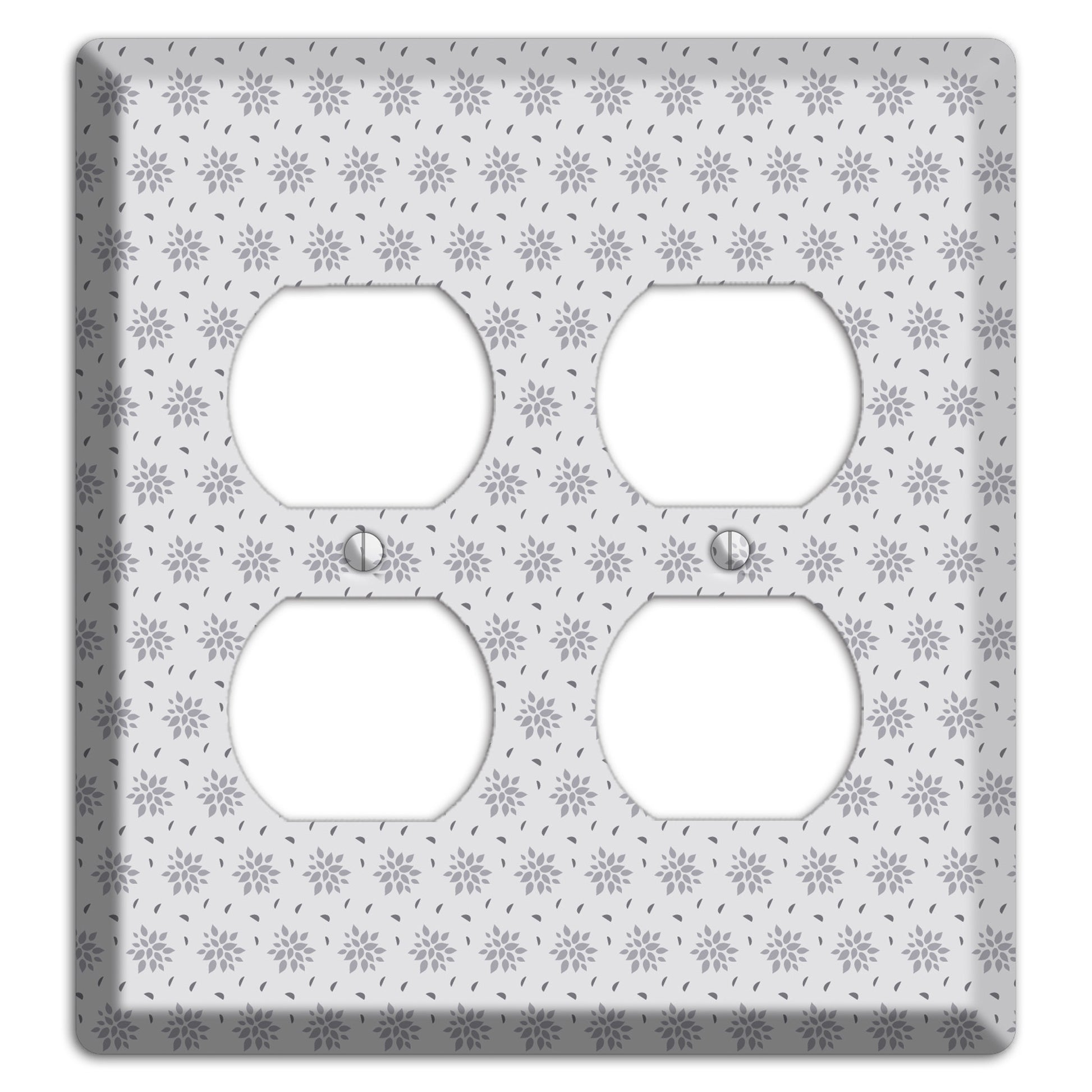 Multi Grey Calico 2 Duplex Wallplate
