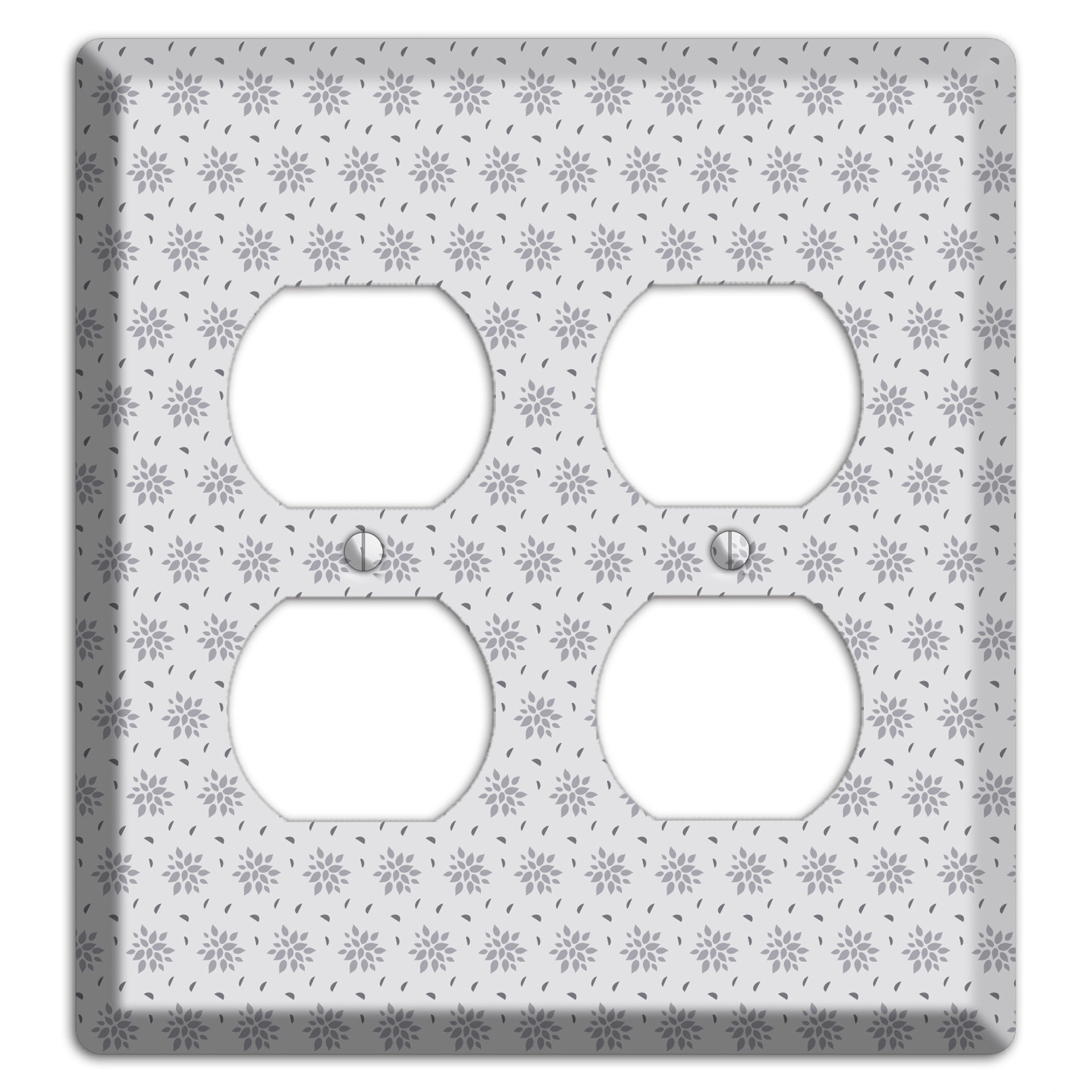 Multi Grey Calico 2 Duplex Wallplate