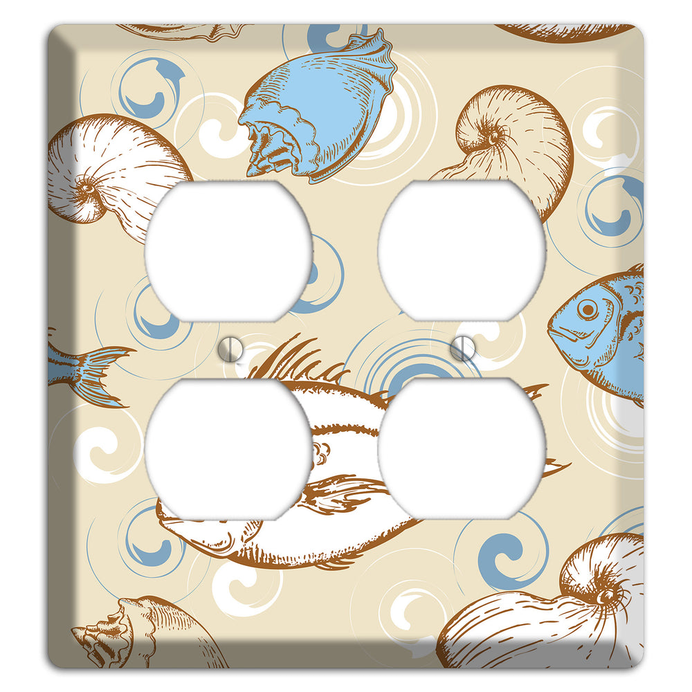 Mixed Sea Life Style 2 2 Duplex Wallplate