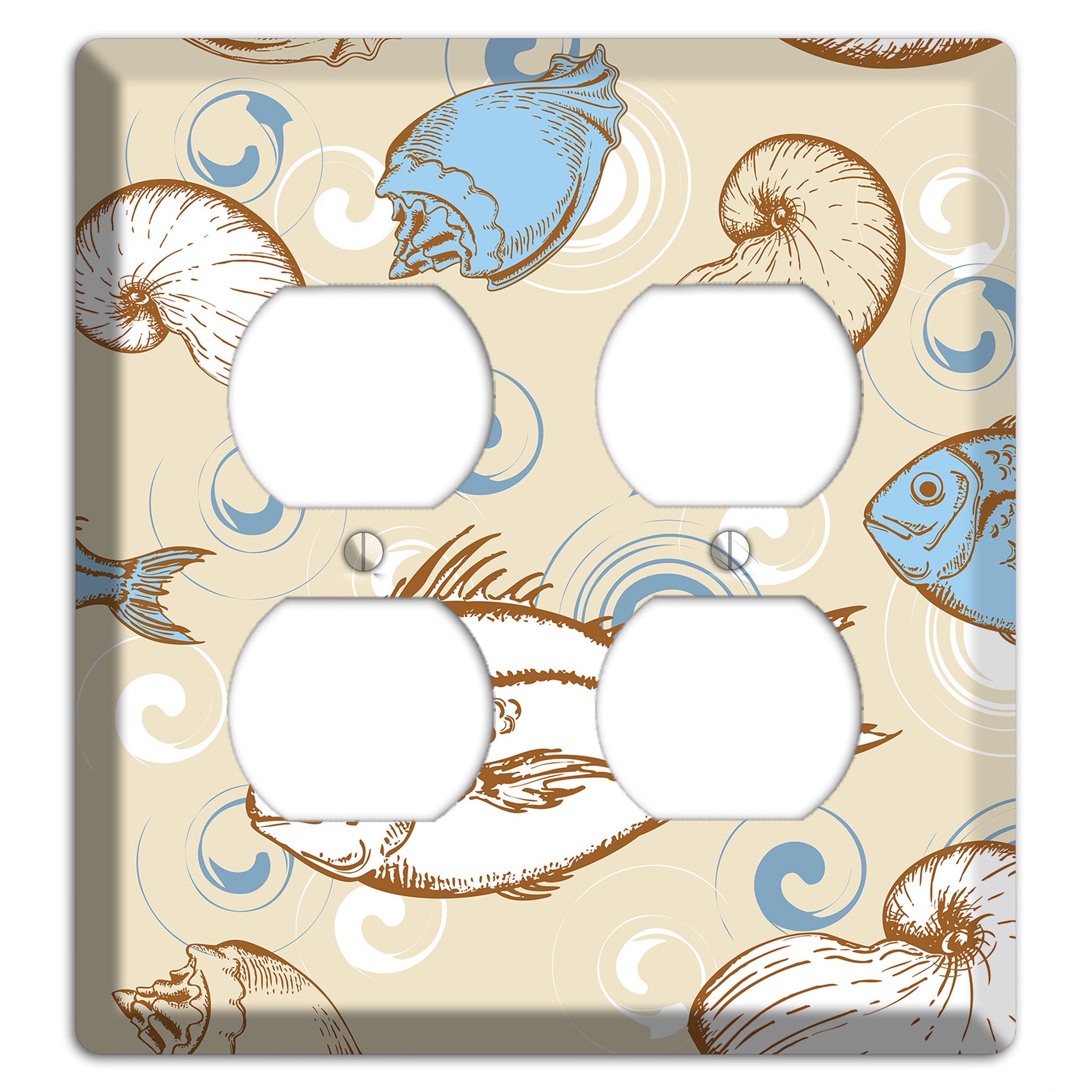 Mixed Sea Life Style 2 2 Duplex Wallplate