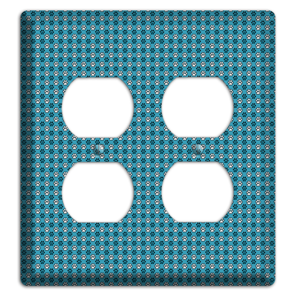 Blue Paw Prints 2 Duplex Wallplate