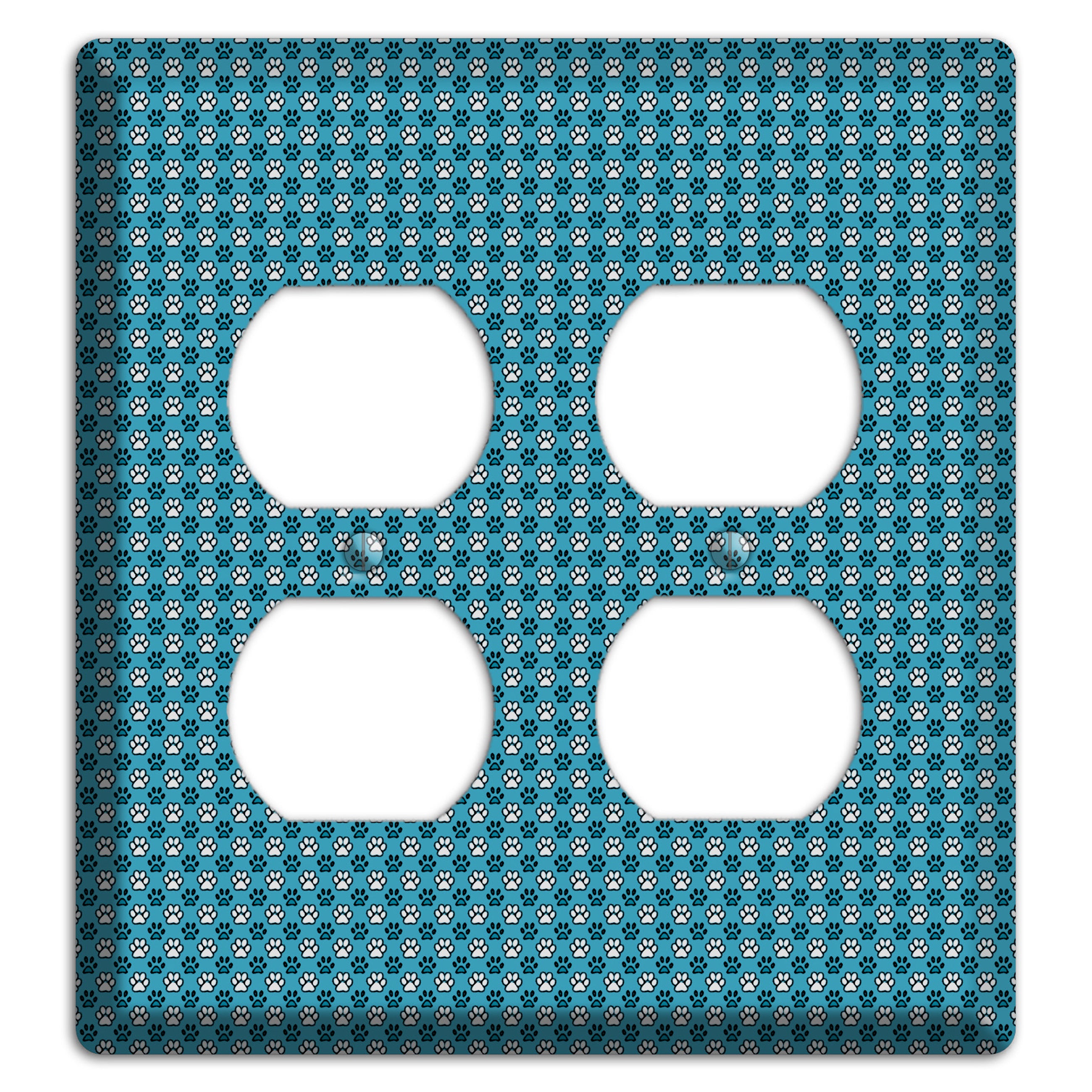 Blue Paw Prints 2 Duplex Wallplate